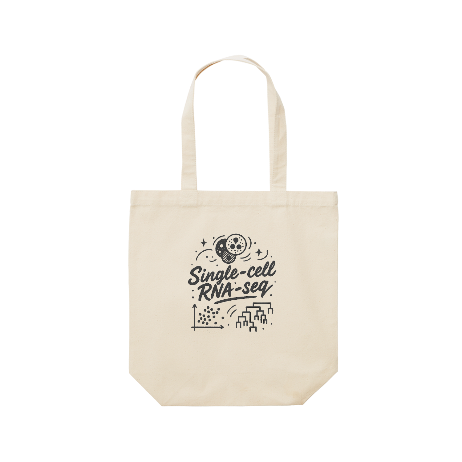 Single-cell RNA-seq Tシャツ レギュラーキャンバストートバッグ(M) (フルカラー転写プリント)