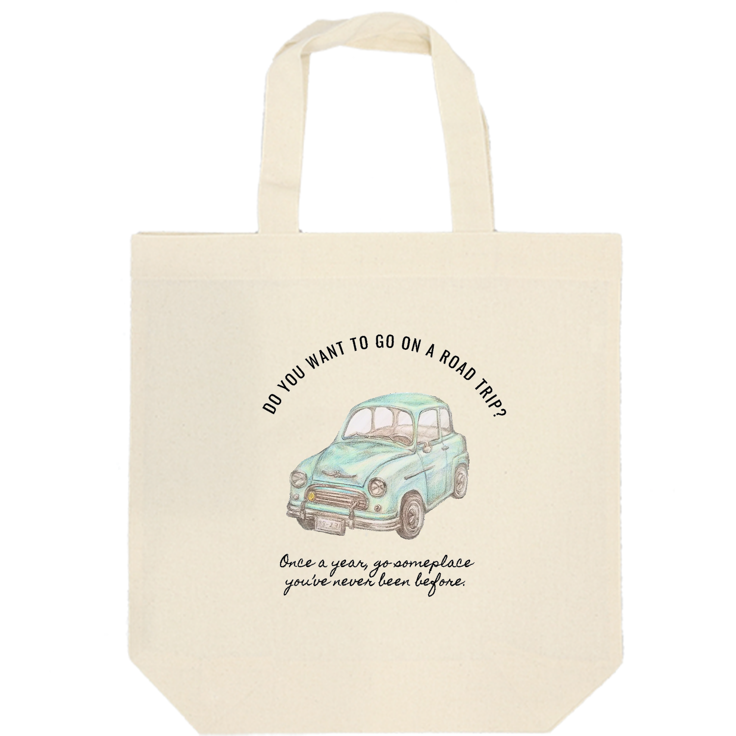 車 ドライブ 旅･トートバック 厚手コットンマチ付トート(M)