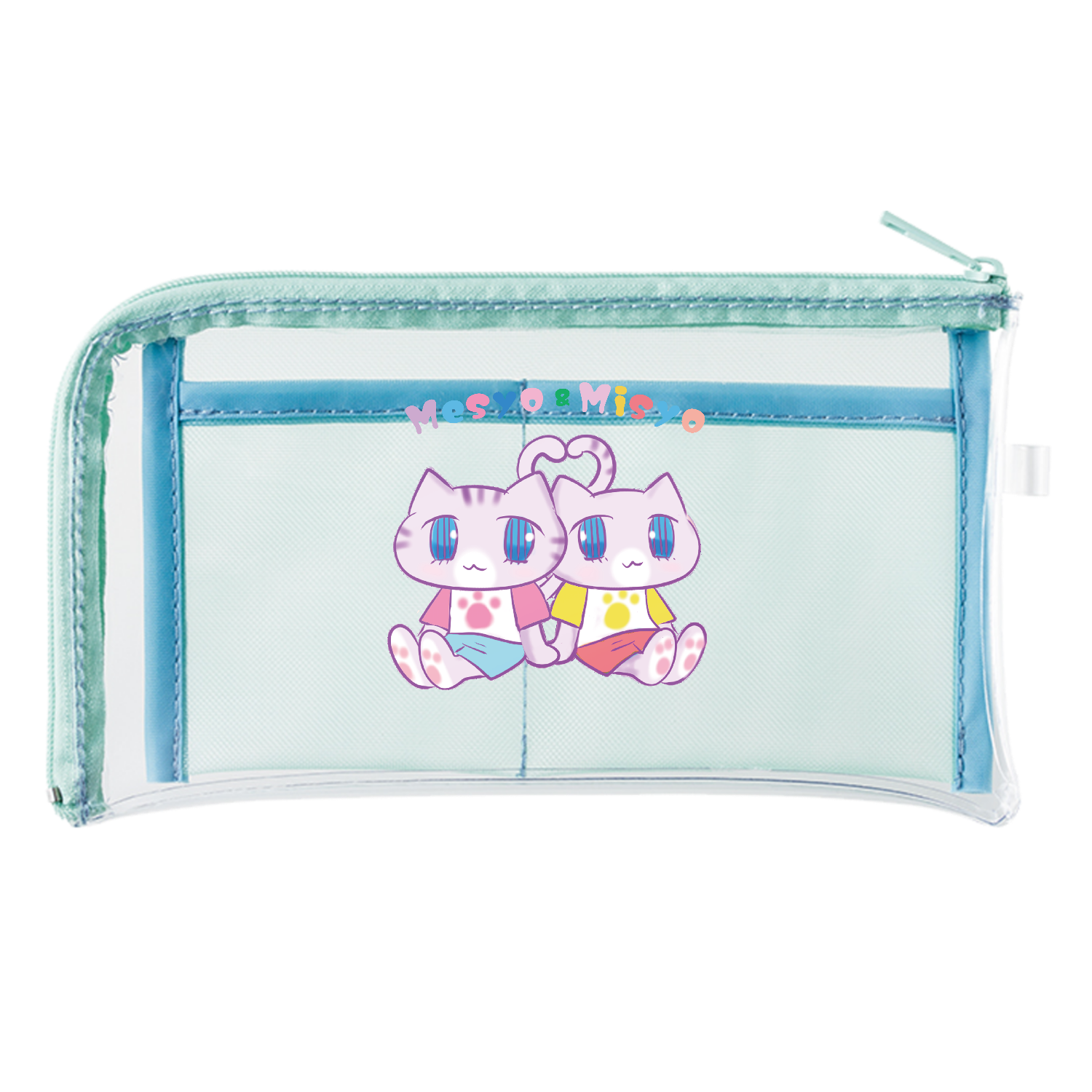 めしょみしょ メッシュポケットクリアロングポーチ