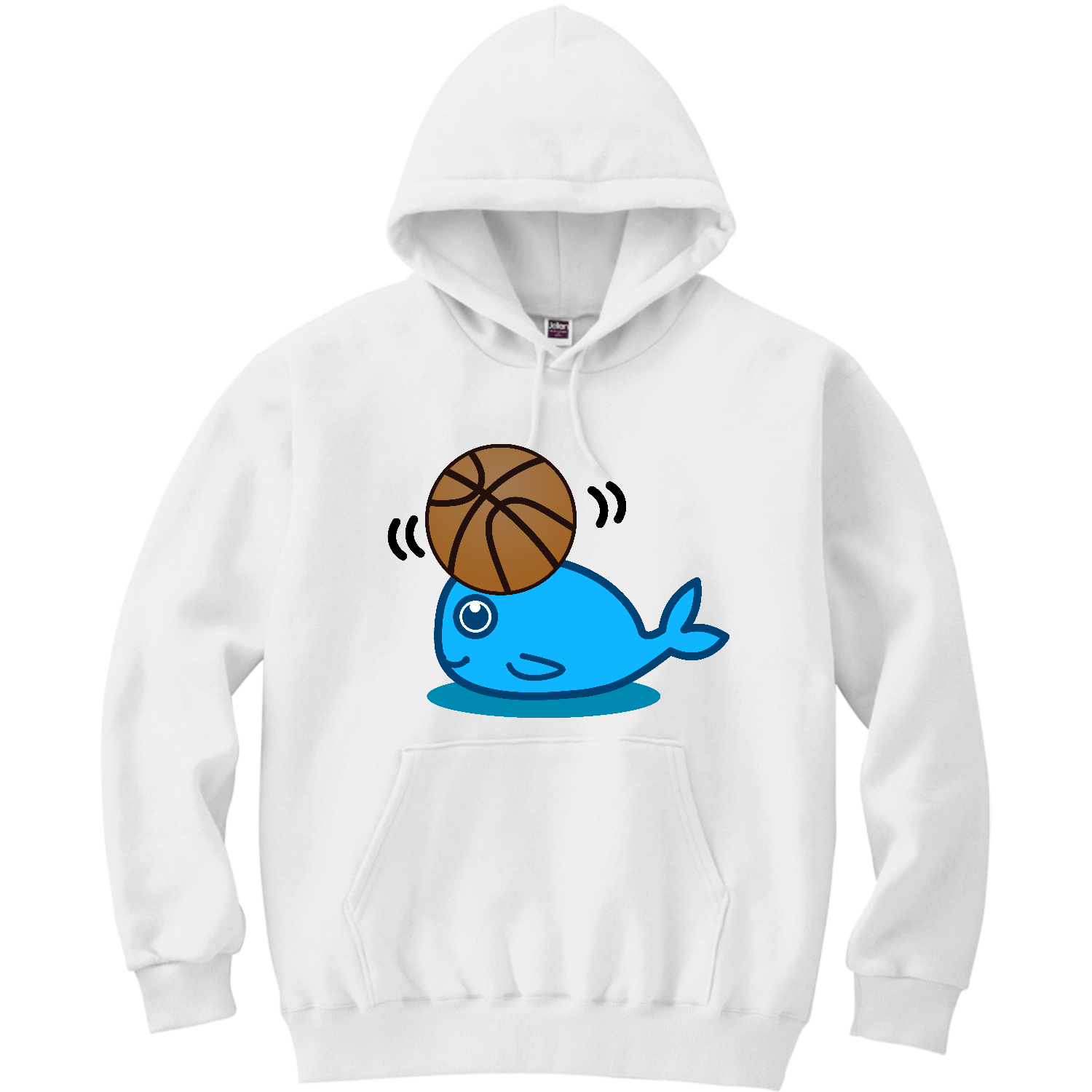 バスケくじらちゃん 軽量プルパーカー (長袖プリント)