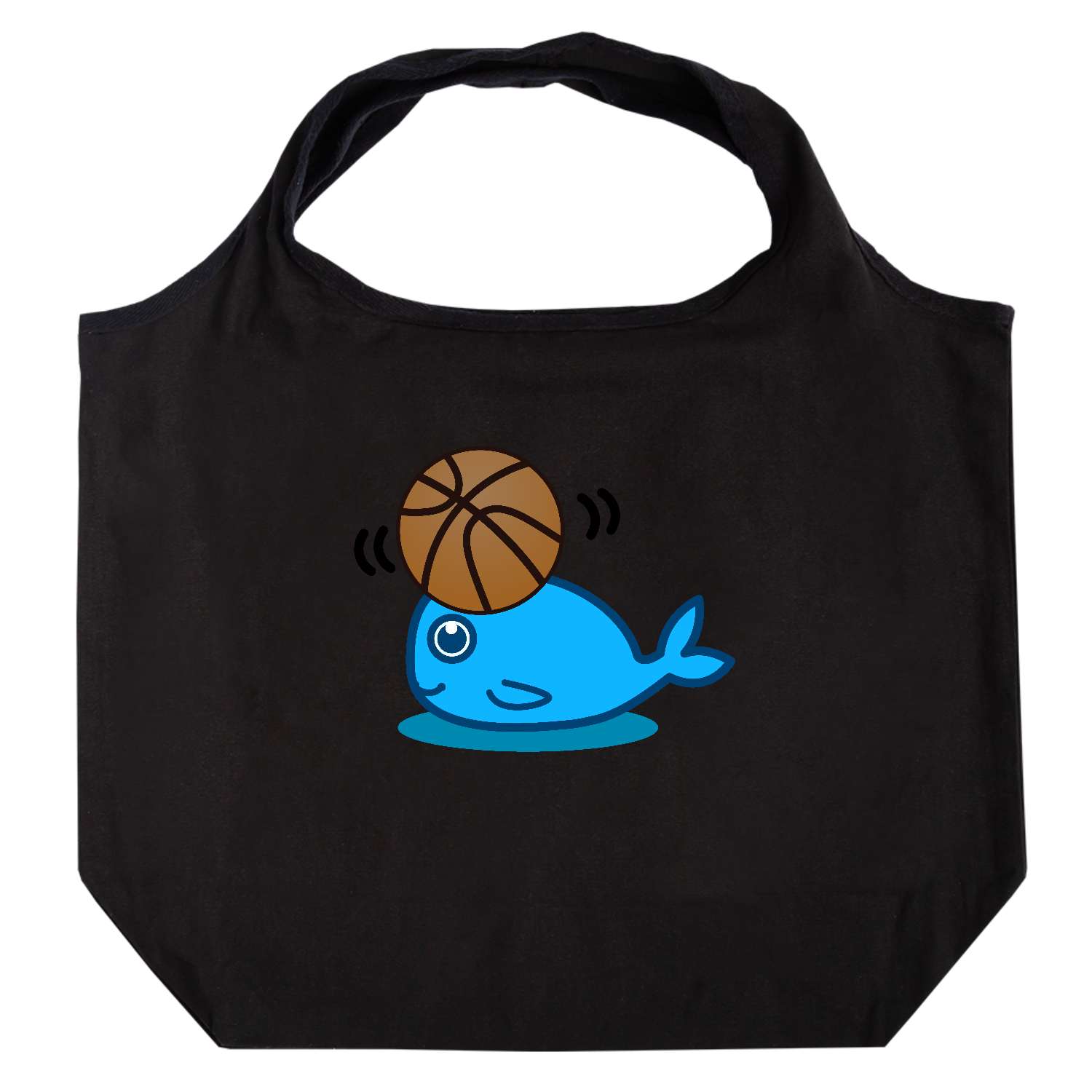 バスケくじらちゃん たためるマルシェ【白プリントあり】