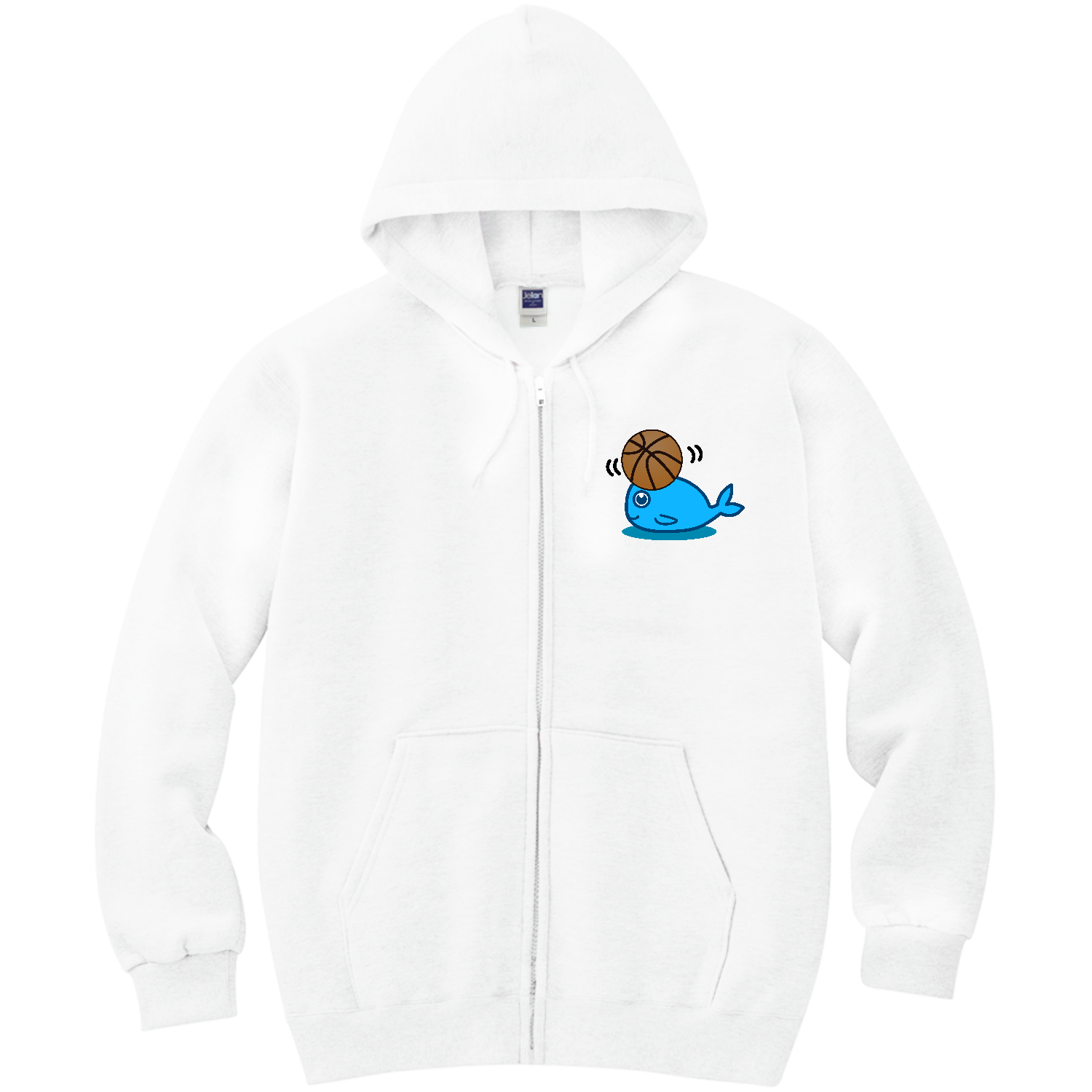 バスケくじらちゃん 軽量ジップアップパーカー