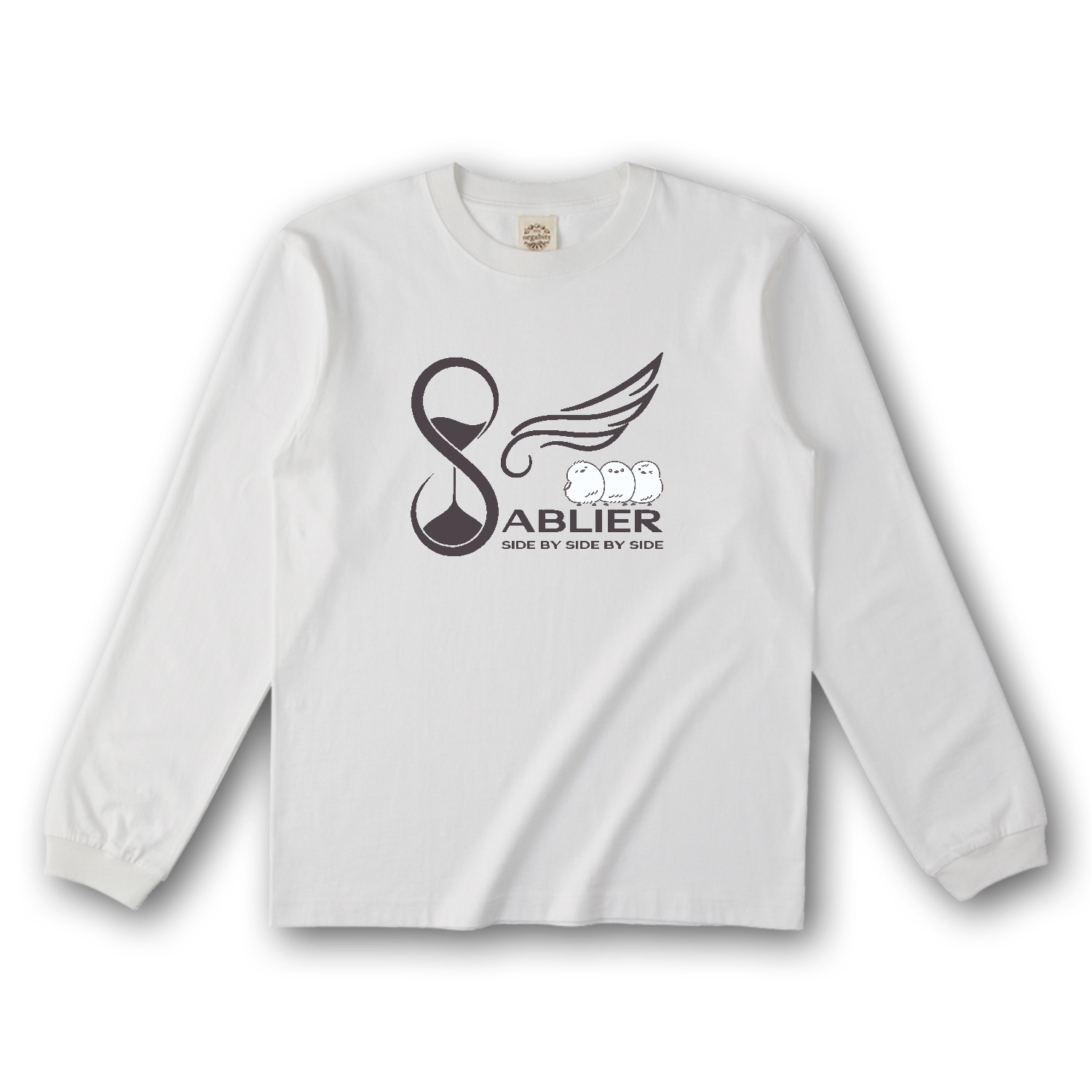 サブリエ【WH】オーガニックコットンロングスリーブTシャツ オーガニックコットンロングスリーブTシャツ（リブ有り）