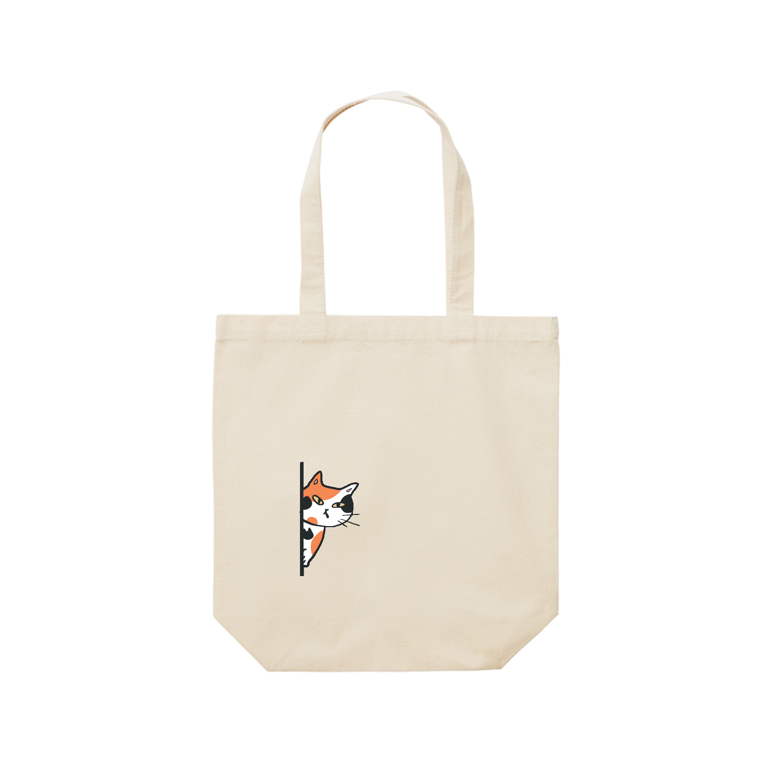 のぞき見ネコ 三毛猫 Tシャツ｜きなこもち - オリラボマーケット
