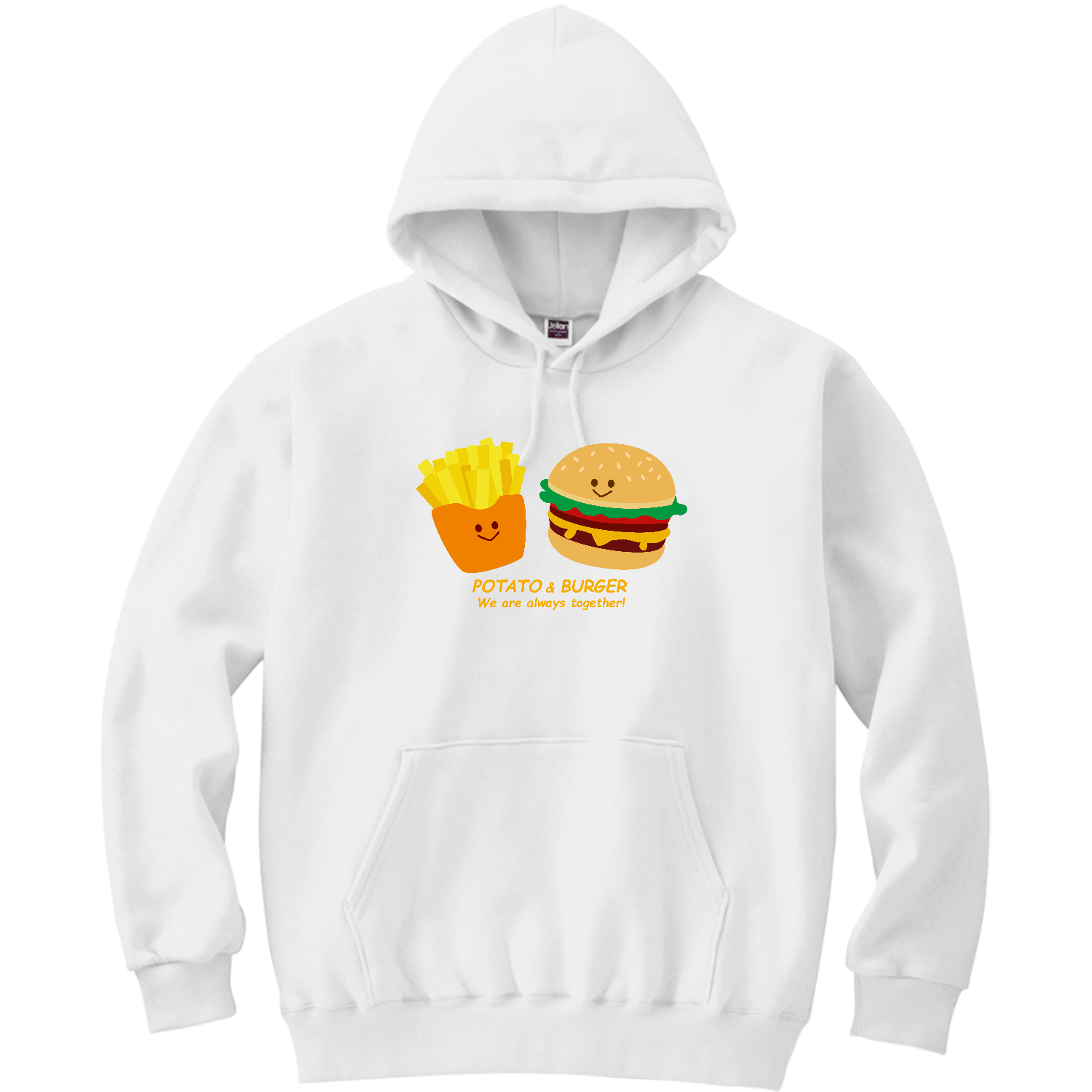 グラフィックシリーズ「ポテト＆バーガー」 軽量プルパーカー (長袖プリント)