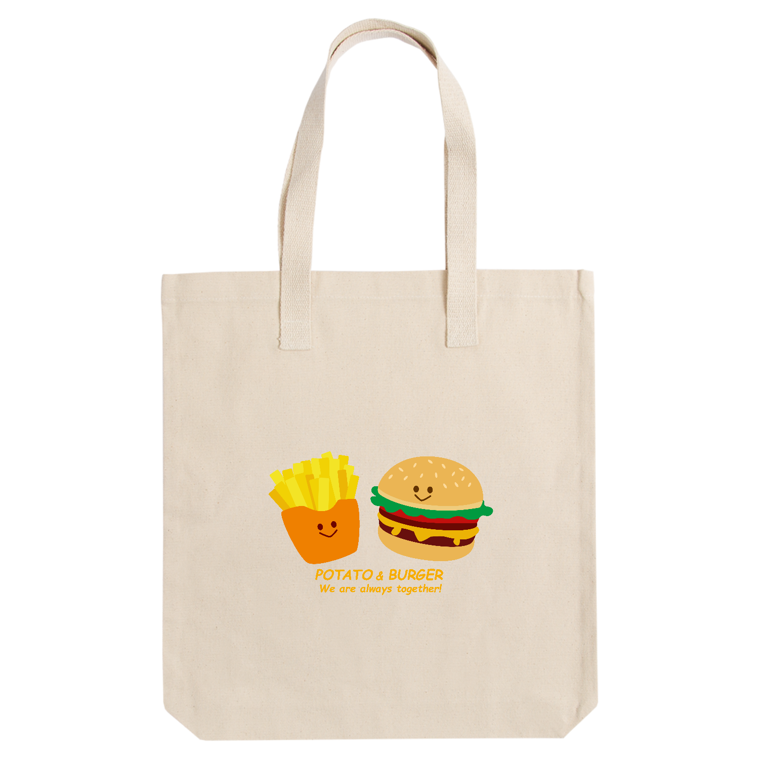 グラフィックシリーズ「ポテト＆バーガー」 アーバントート【白プリントあり】