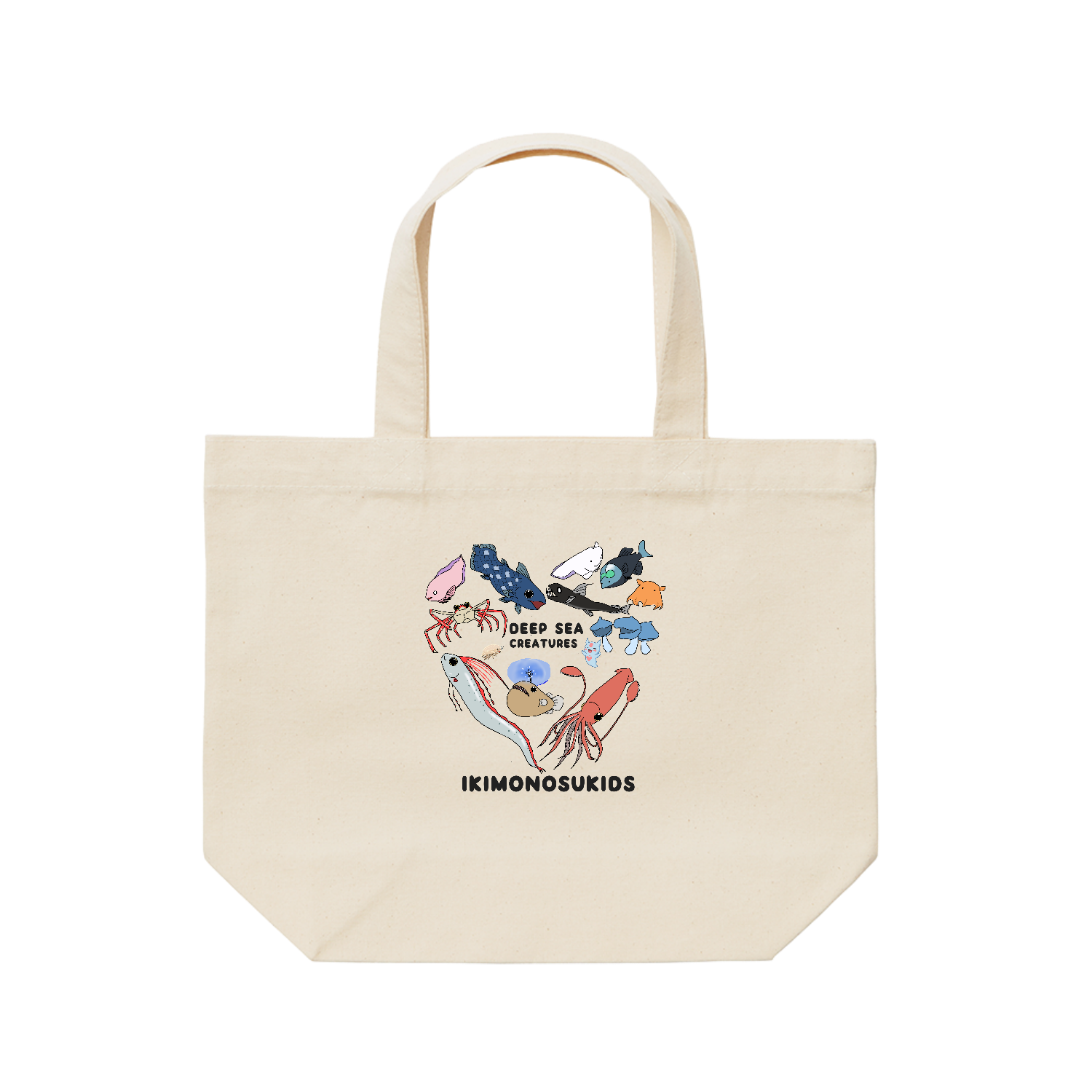 深海生物【S】高さ32幅25持ち手37 レギュラーキャンバストートバッグ(S)(フルカラー転写プリント)