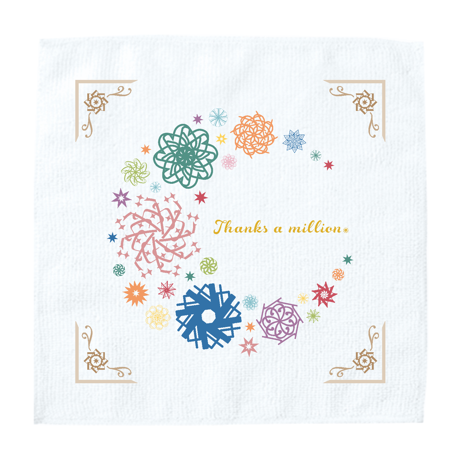 「あ」「り」「が」「と」「う」ノツキ　カラフルVer.／ミニタオル ソフトタッチミニタオル