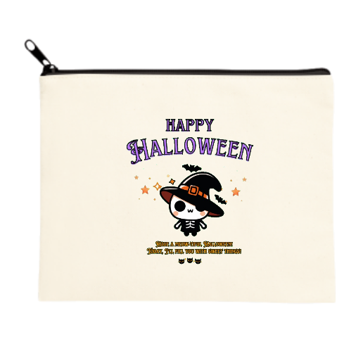 Halloween☆ニャン purple キャンバスポーチ（Ｍ）