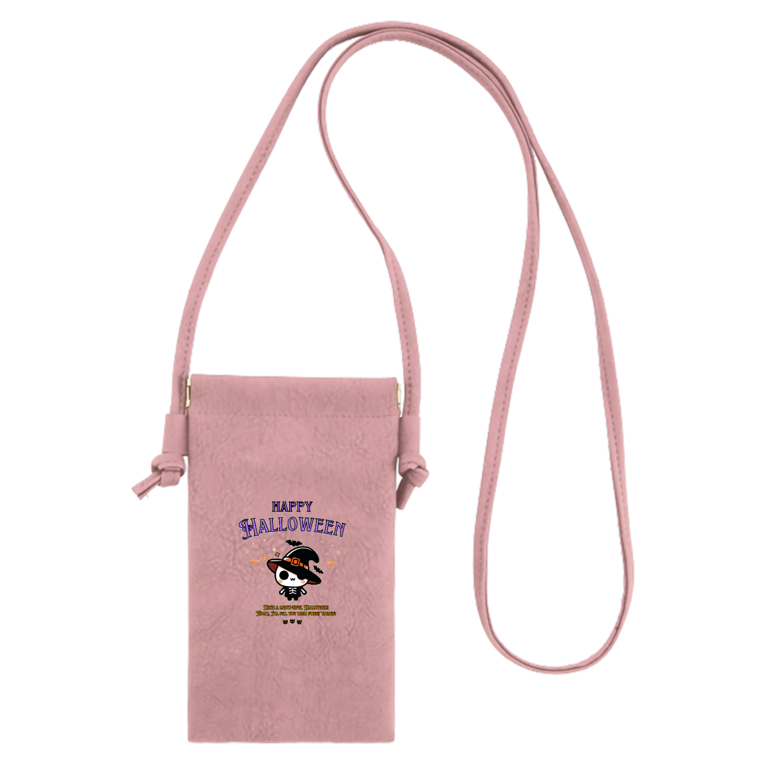 Halloween☆ニャン purple イージーオープンスマホネックポーチ