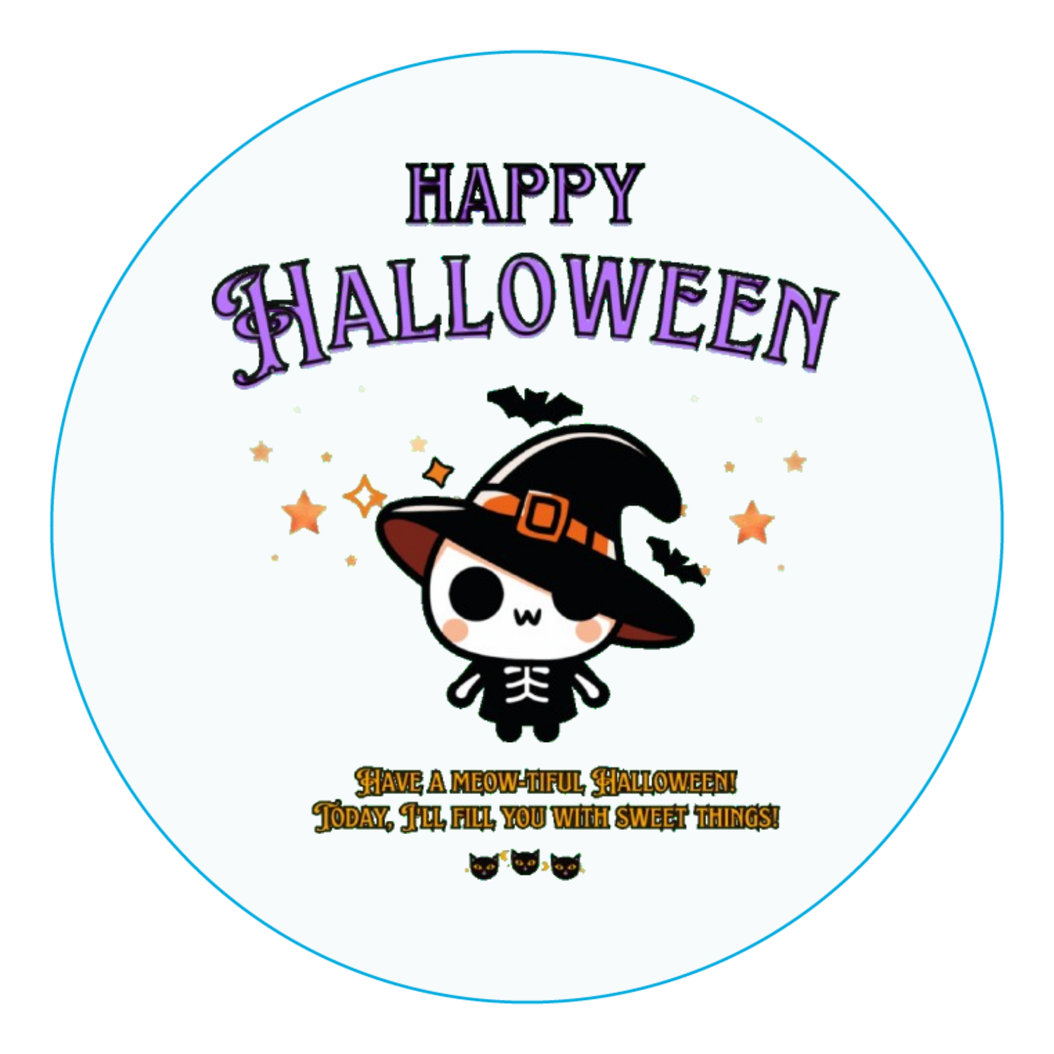 Halloween☆ニャン purple アクリルコースター（丸）