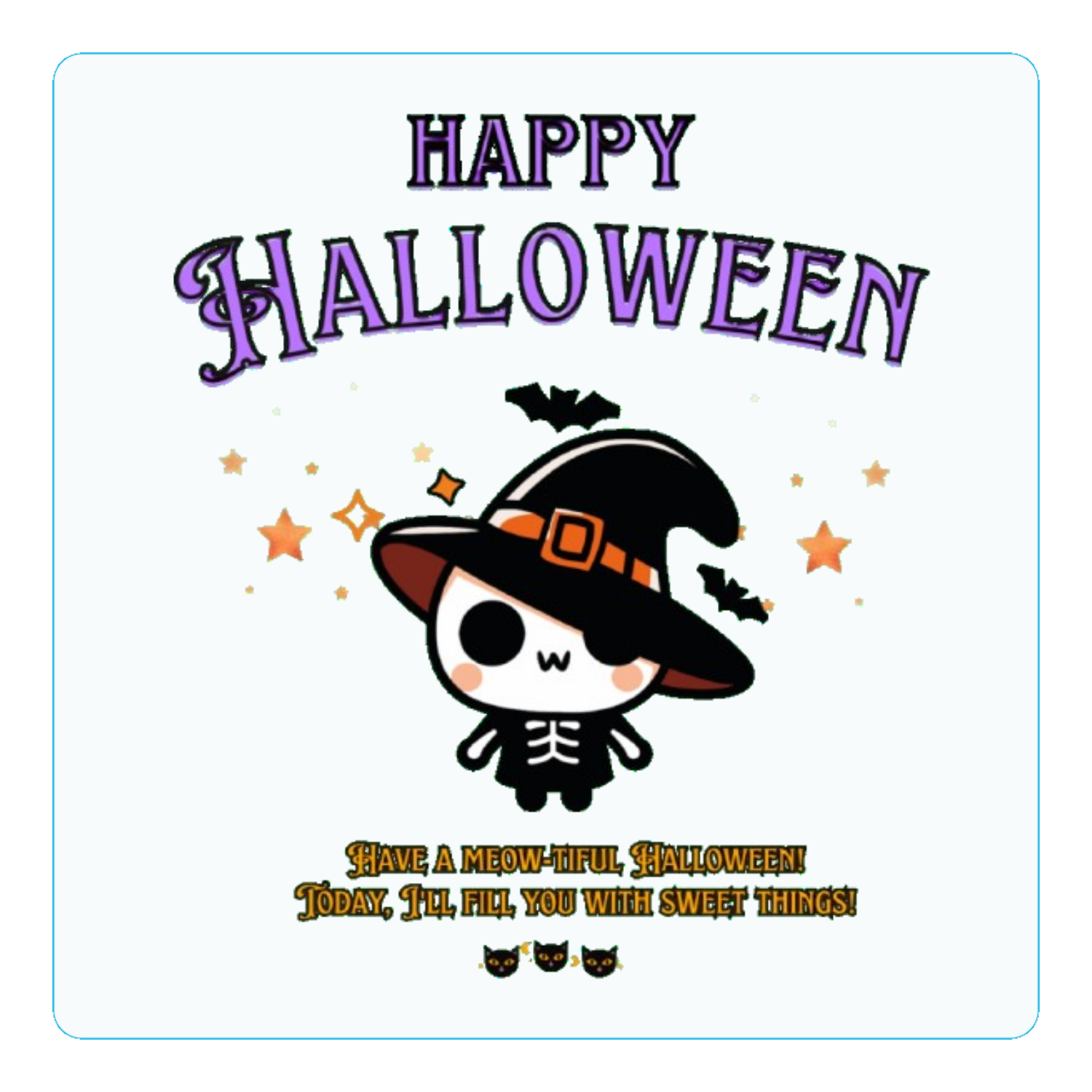 Halloween☆ニャン purple アクリルコースター（四角）