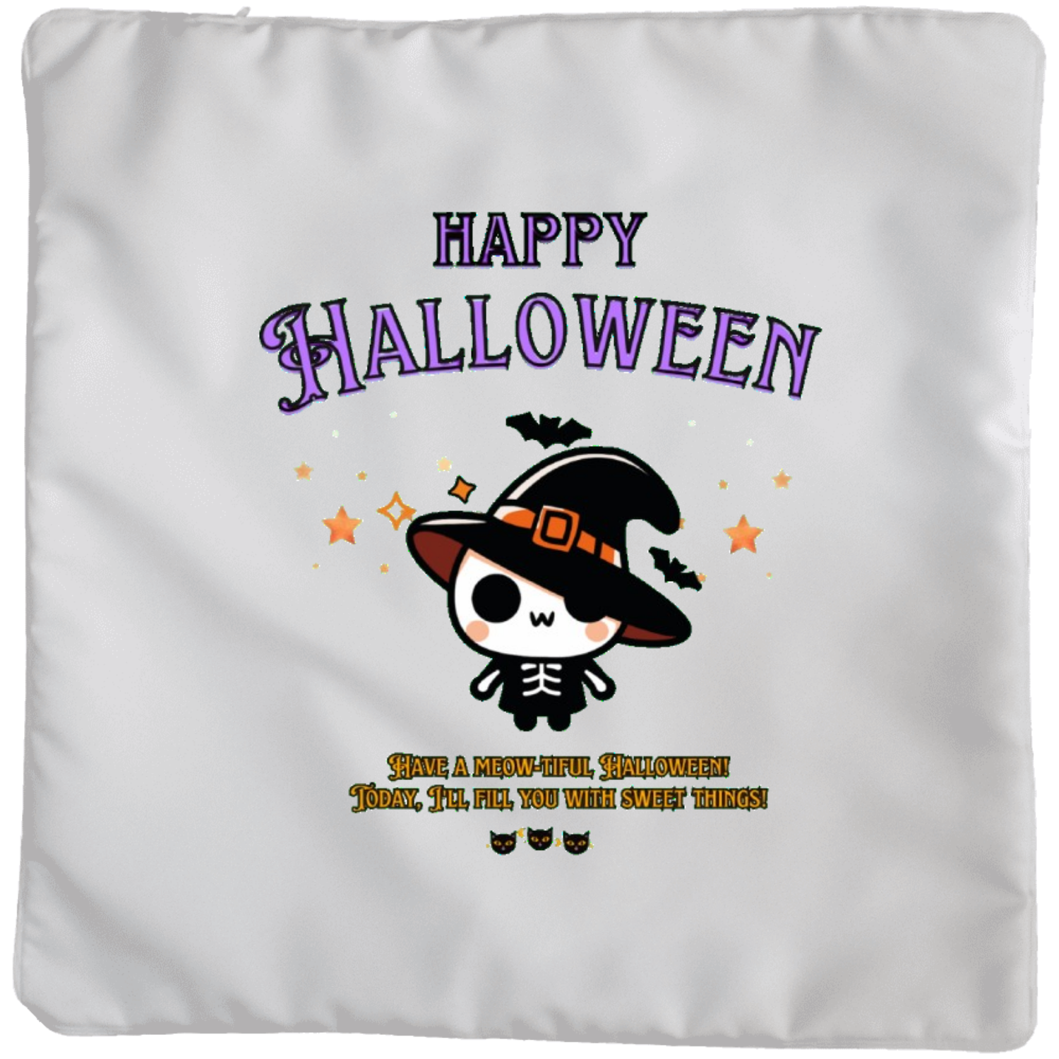 Halloween☆ニャン purple クッションカバー(大)カバーのみ