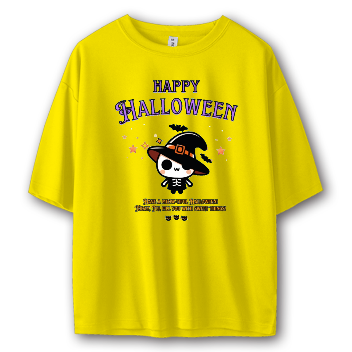 Halloween☆ニャン purple ストリートＴシャツ キッズ