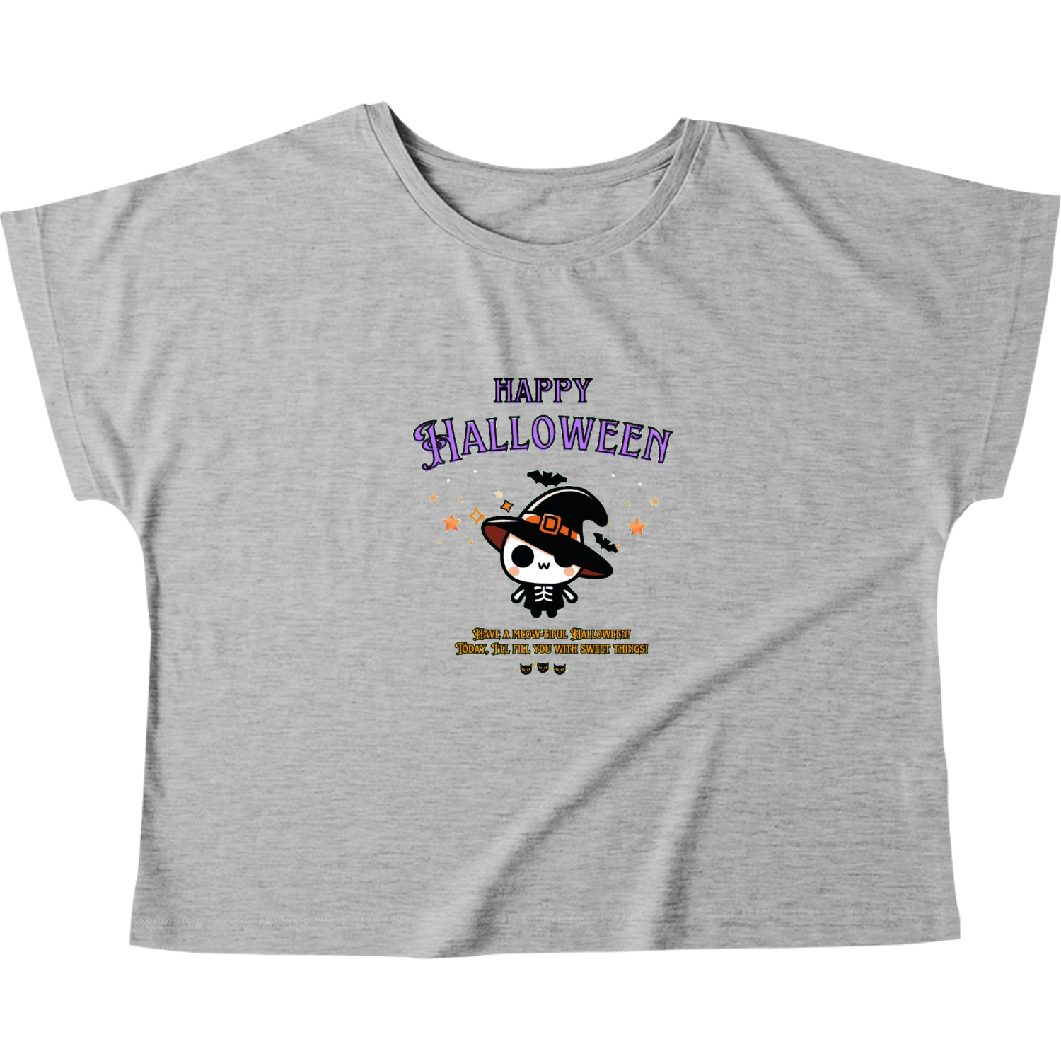 Halloween☆ニャン purple ウィメンズ ドルマン Tシャツ