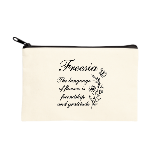 flower☆フリージアモノトーン キャンバスポーチ（S）