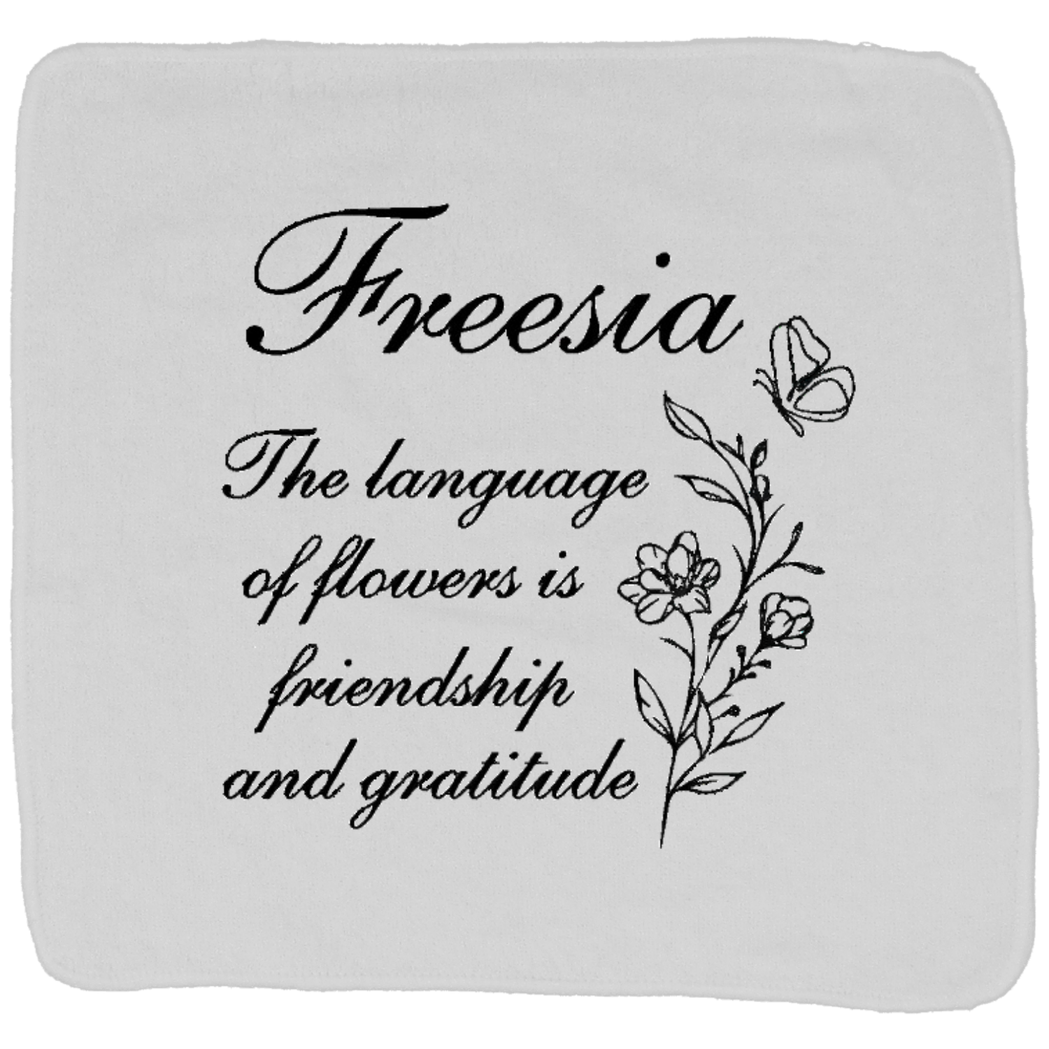 flower☆フリージアモノトーン オーバロックおしぼり