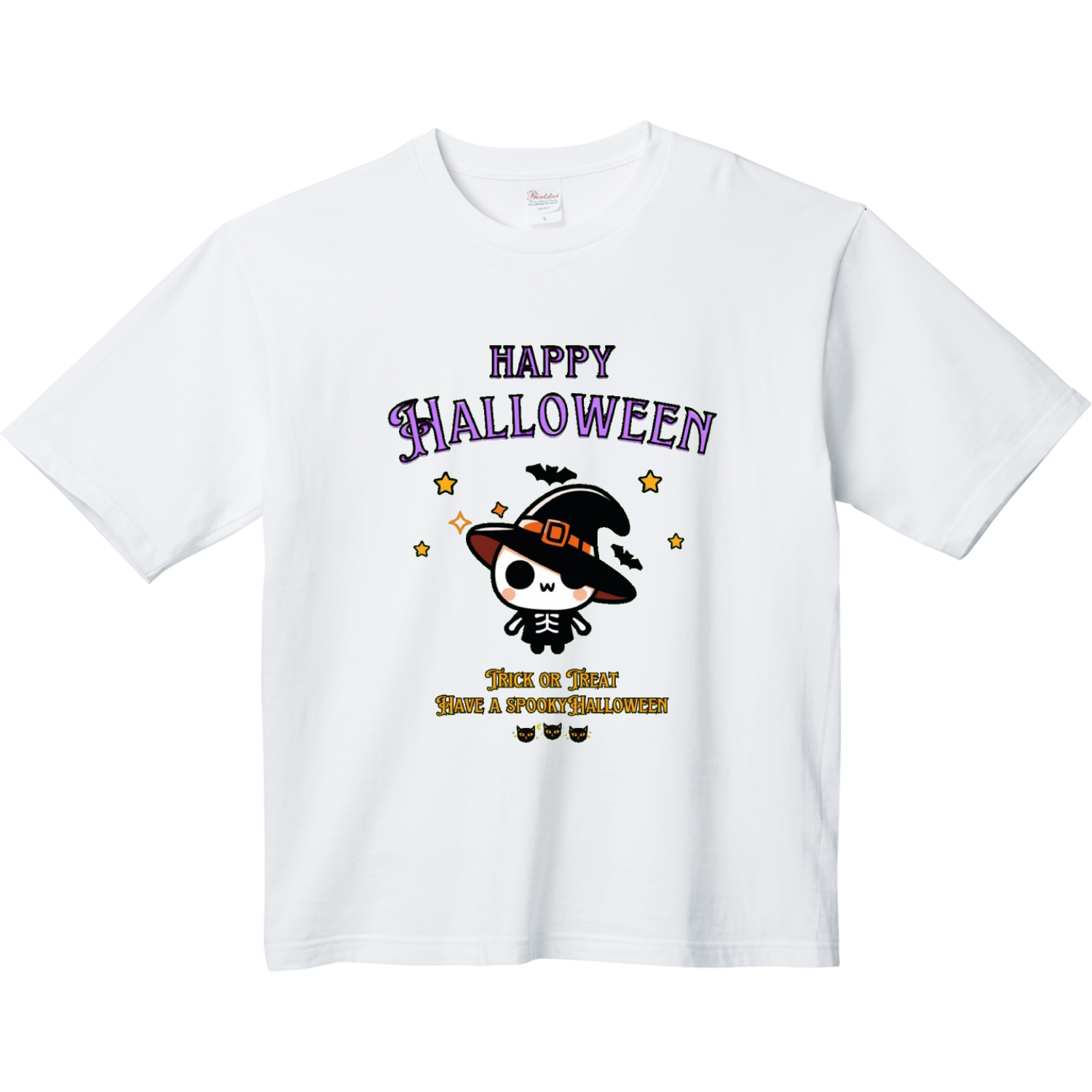 Halloween☆ニャン Purple ヘビーウェイト ビッグシルエットTシャツ