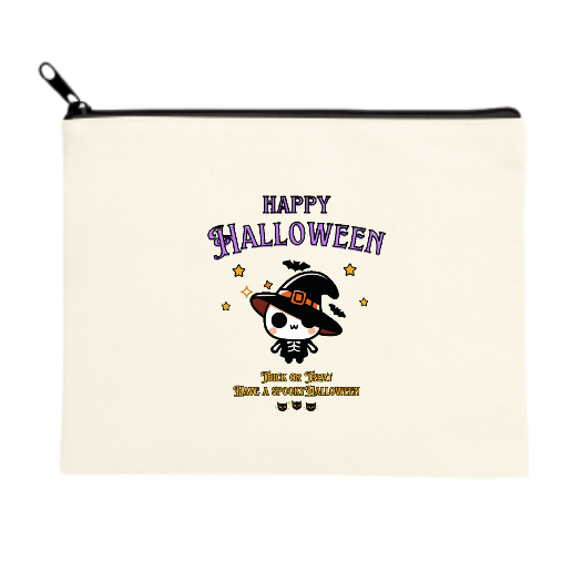 Halloween☆ニャン Purple キャンバスポーチ（Ｍ）