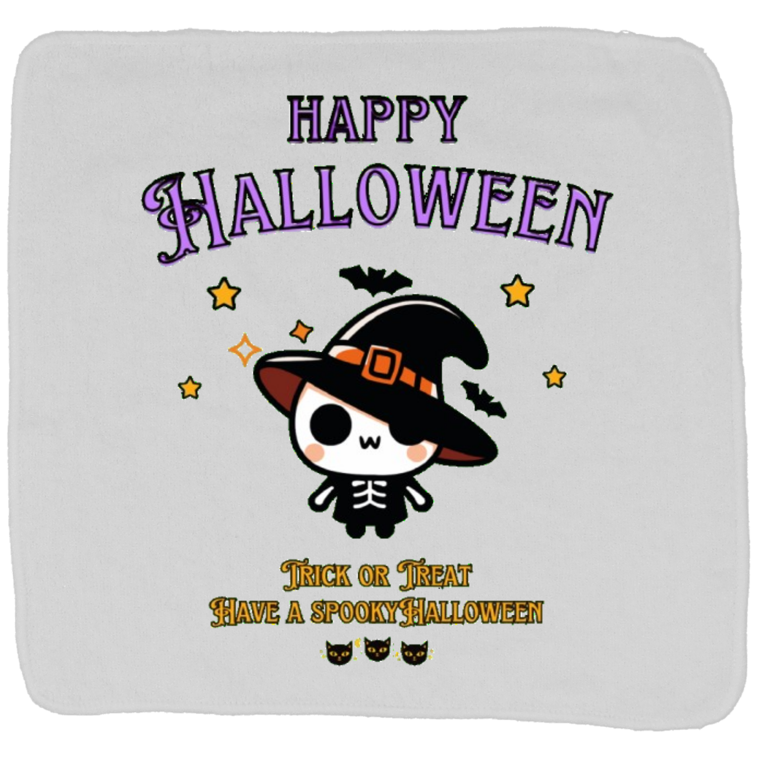 Halloween☆ニャン Purple オーバロックおしぼり