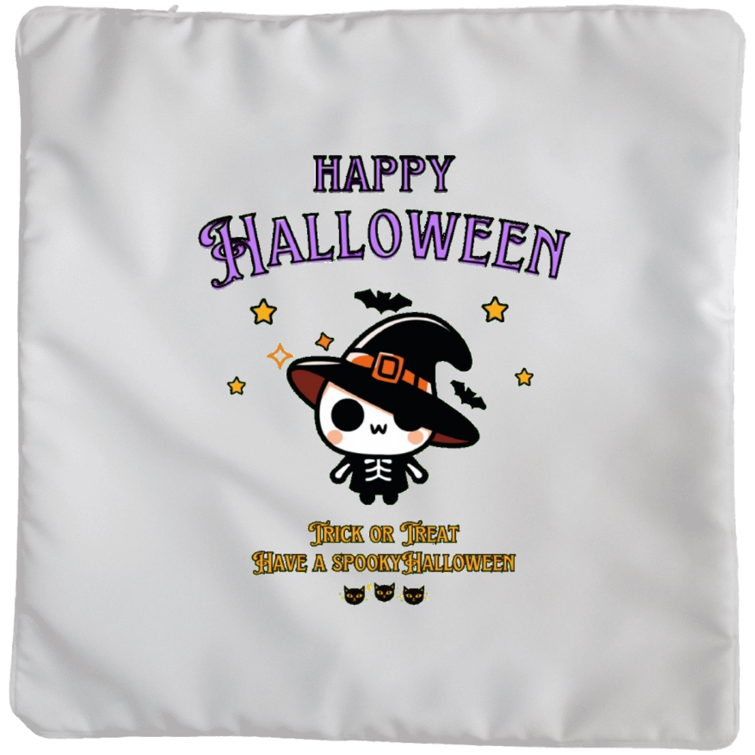 Halloween☆ニャン Purple クッションカバー(大)カバーのみ