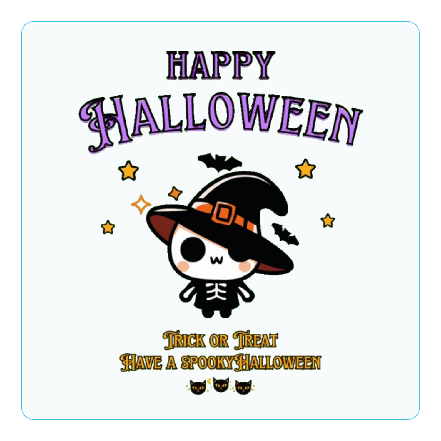 Halloween☆ニャン Purple アクリルコースター（四角）