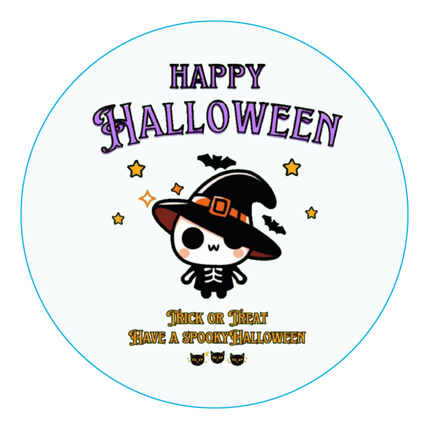 Halloween☆ニャン Purple アクリルコースター（丸）