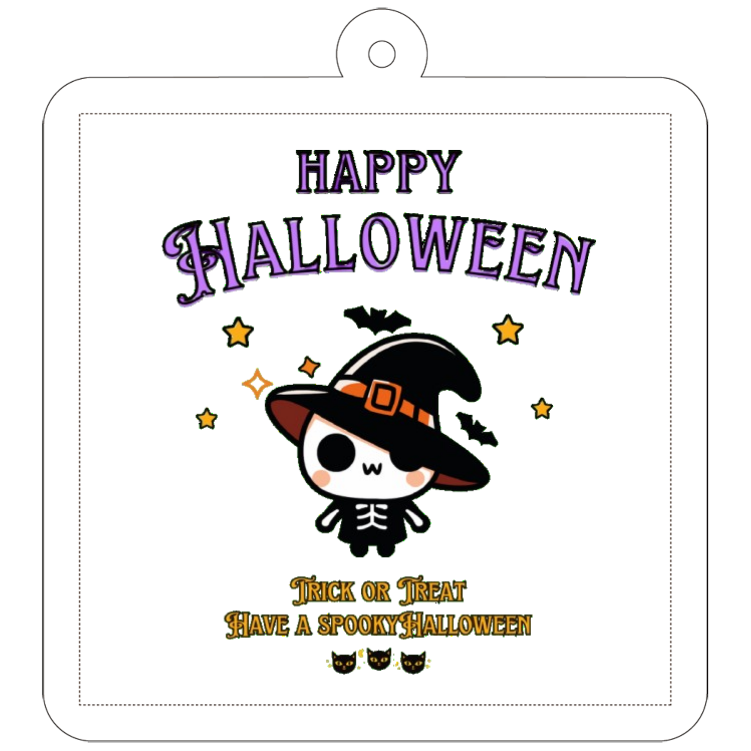 Halloween☆ニャン Purple 50×50mm アクリルキーホルダー(正方形)