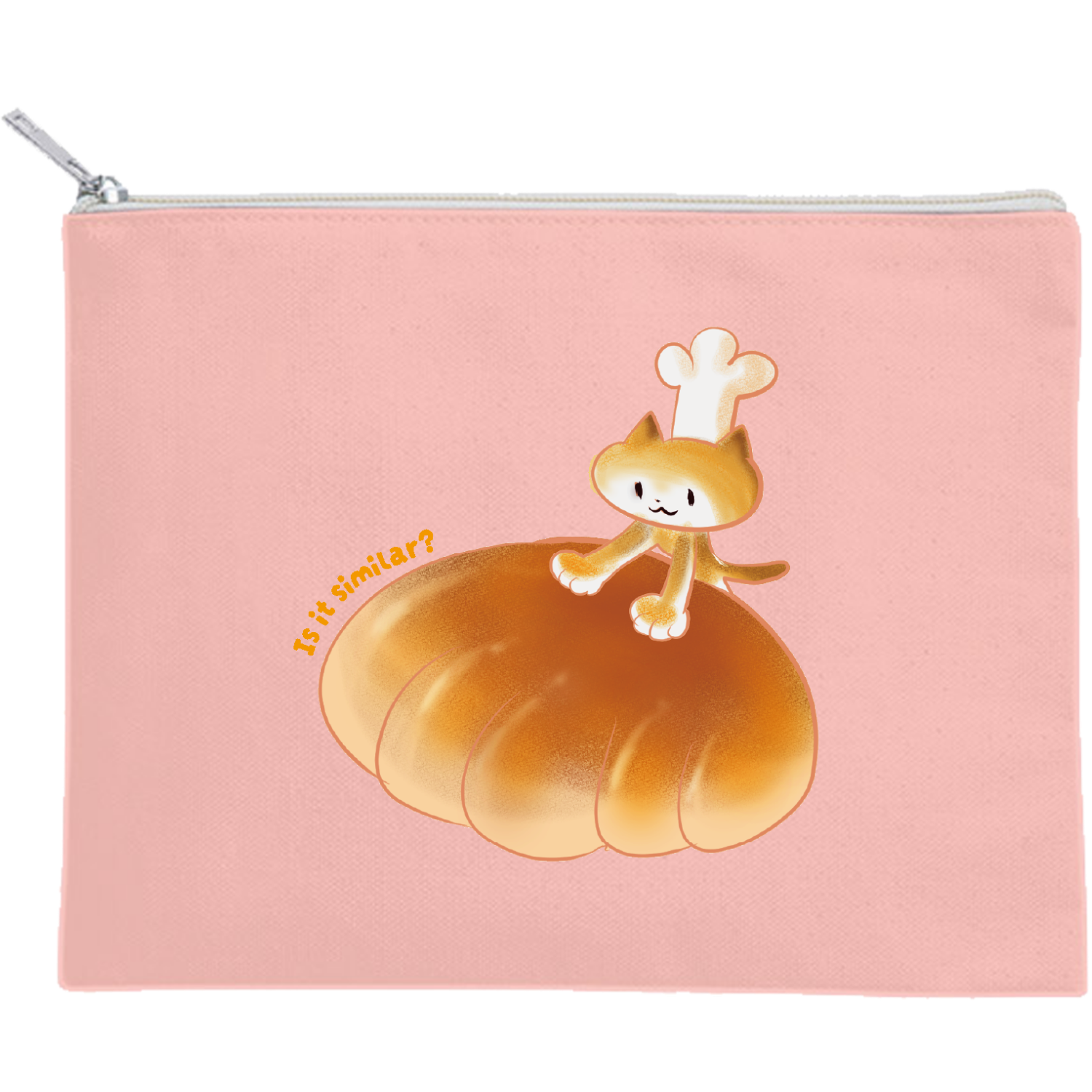 くりーむぱん。 キャンバスフラットポーチ（M）【白プリント有】