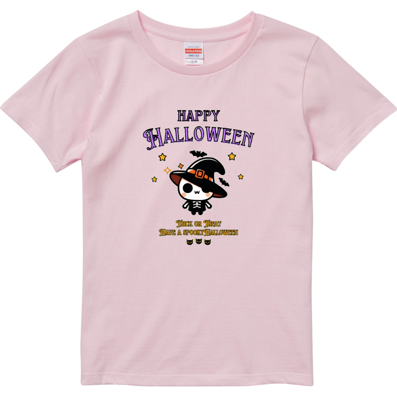 Halloween☆ニャン Purple ハイクオリティーTシャツ（ガールズ）