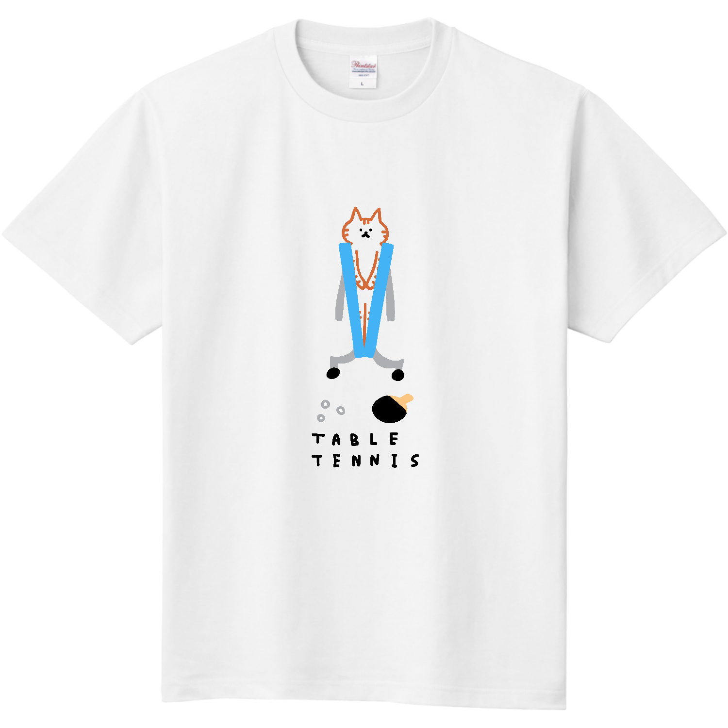 卓球　卓球台をしまう 定番Ｔシャツ