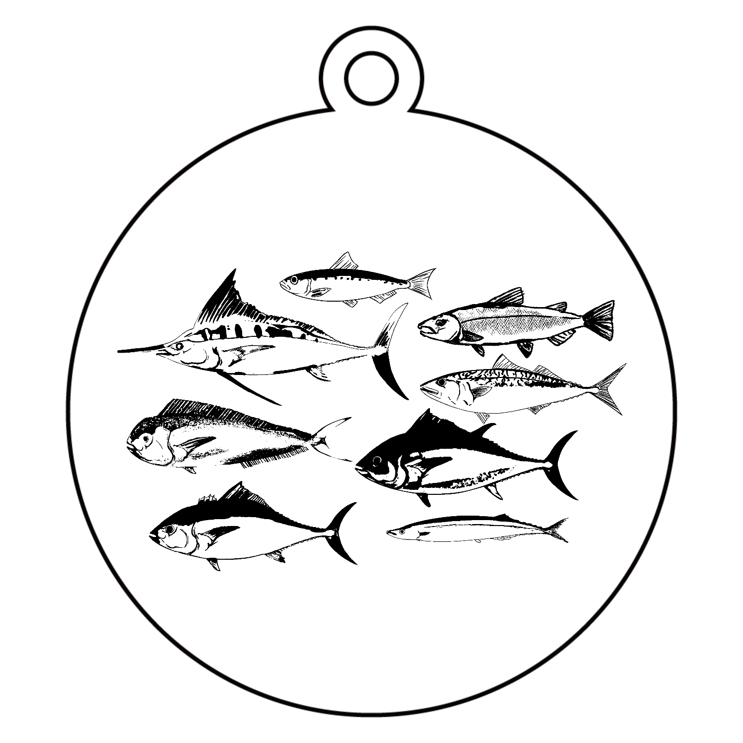ザ・回遊魚 アクリルキーホルダー　丸型 (6cm)
