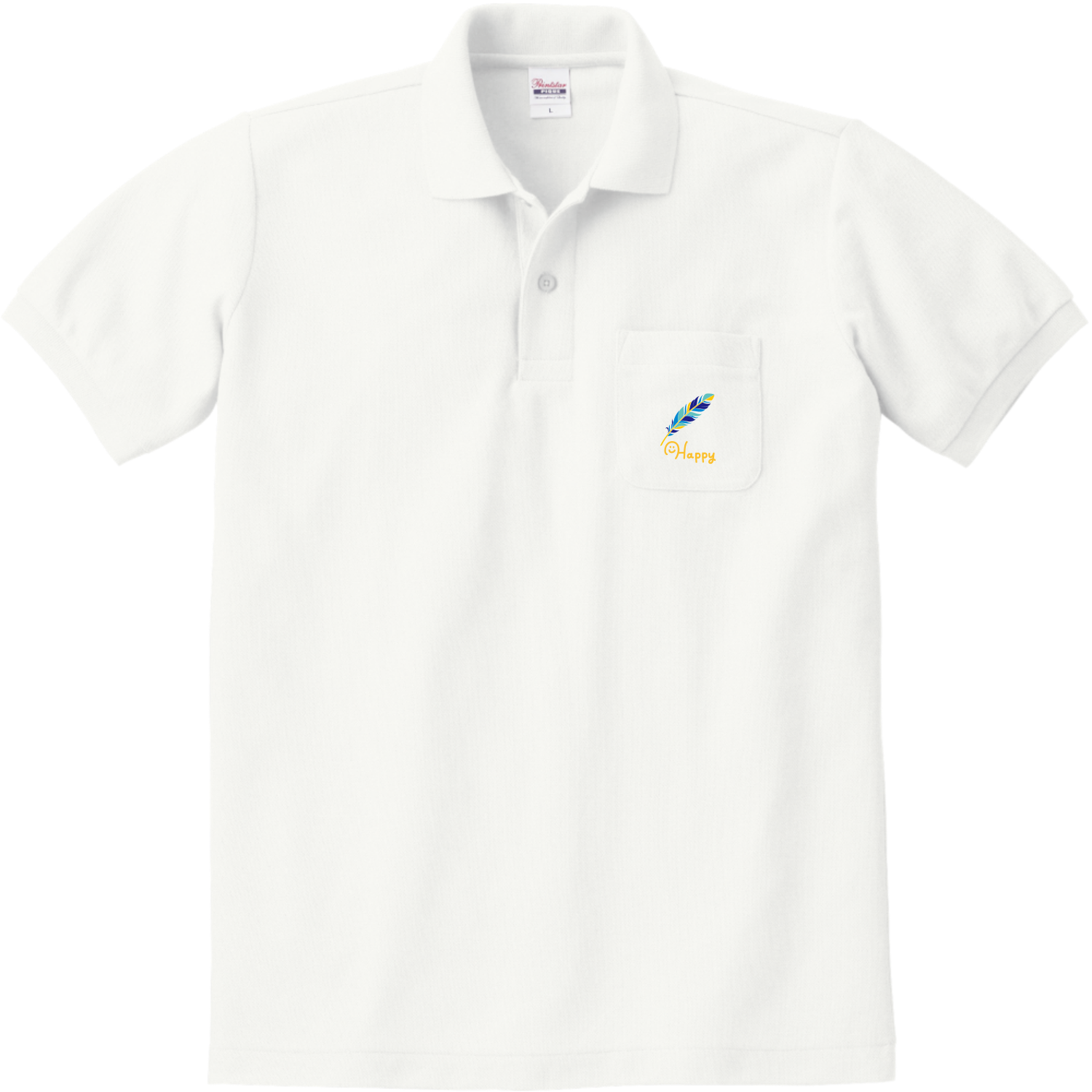 幸せの青い羽根 定番ポロシャツ（ポケット付き）