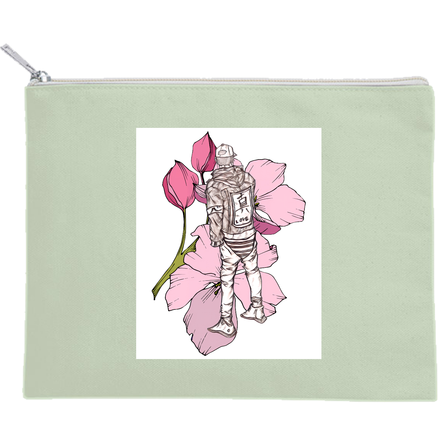 真✨✨ キャンバスフラットポーチ（M）【白プリント有】