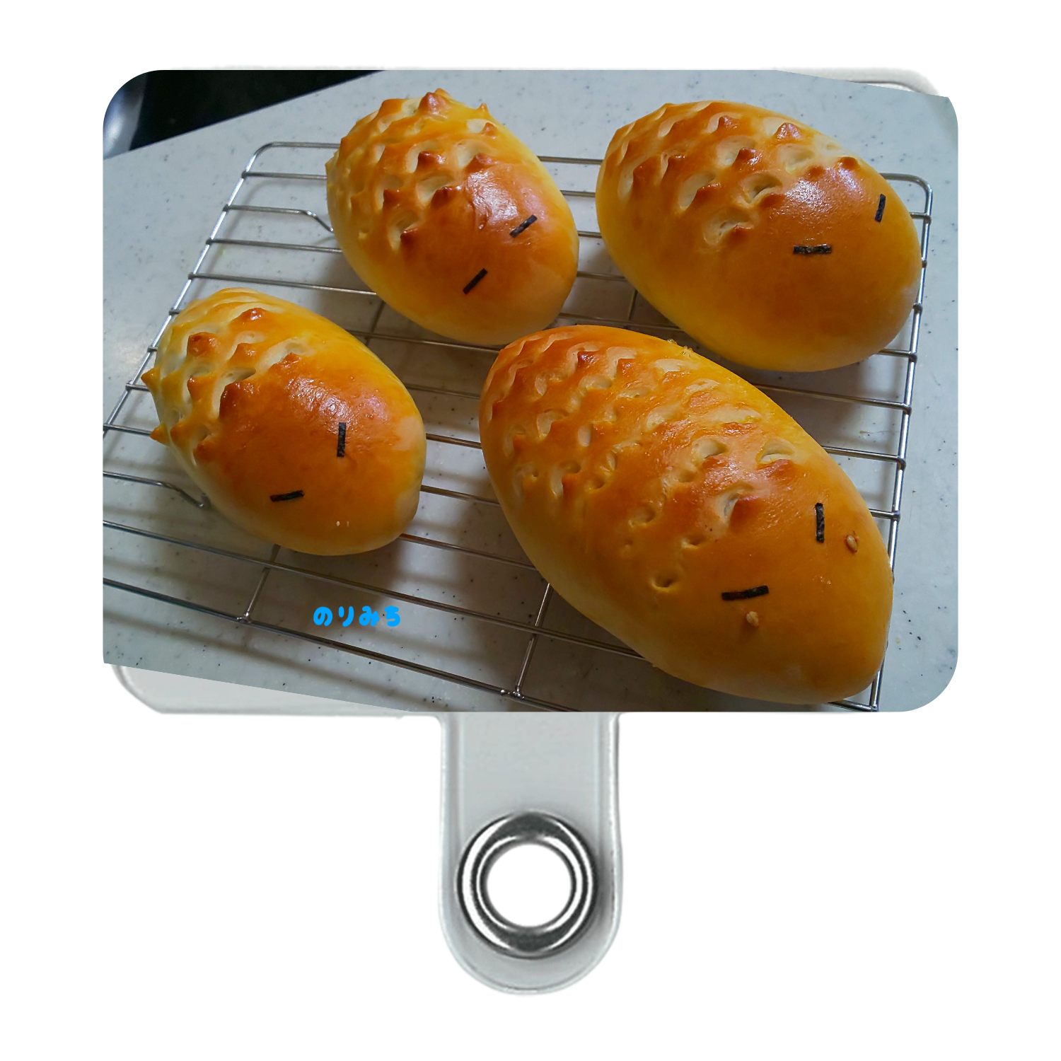 ハリネズミパン集合！ シンプルスマホストラップ（細め）