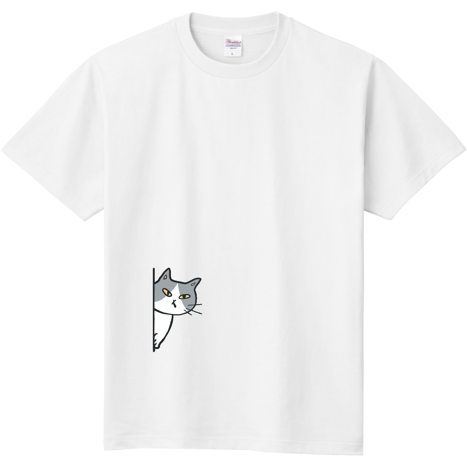 のぞき見ねこ レディースTシャツ｜きなこもち - オリラボマーケット