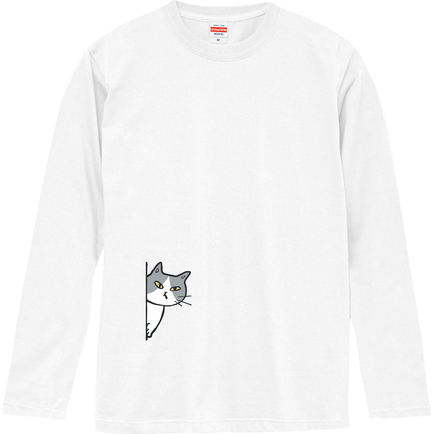 のぞき見ねこ レディースTシャツ｜きなこもち - オリラボマーケット