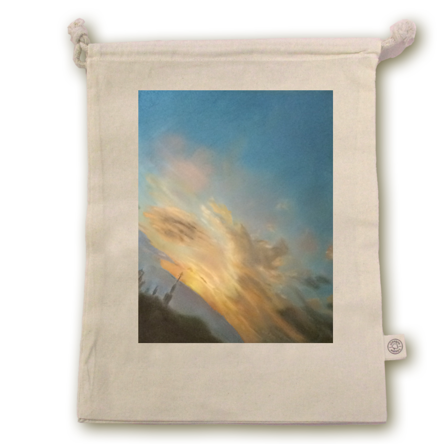 かえりそら オーガニックコットンガゼット巾着（L）