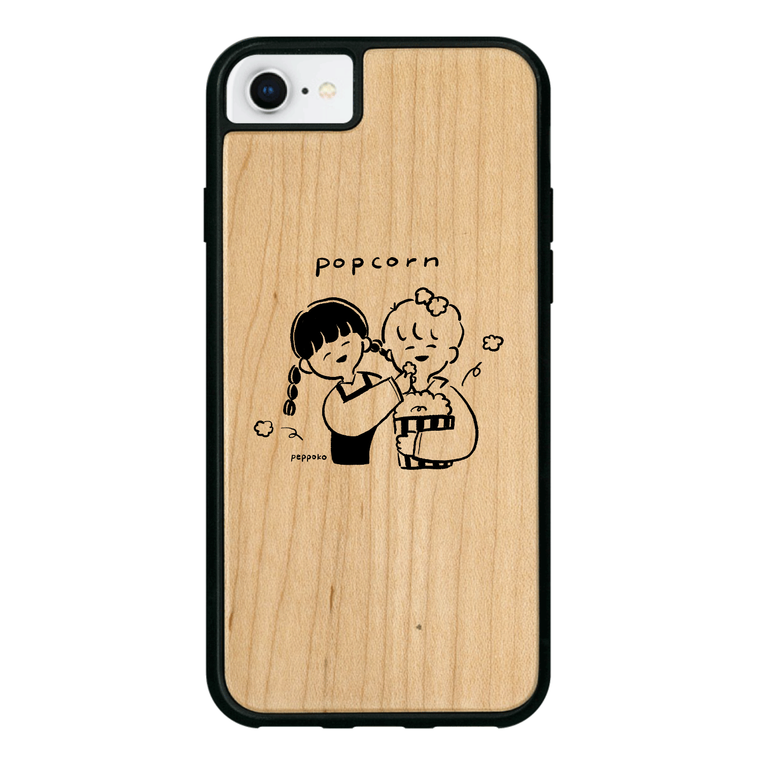 ポップコーン　スマホケース iPhone7 ウッドケース