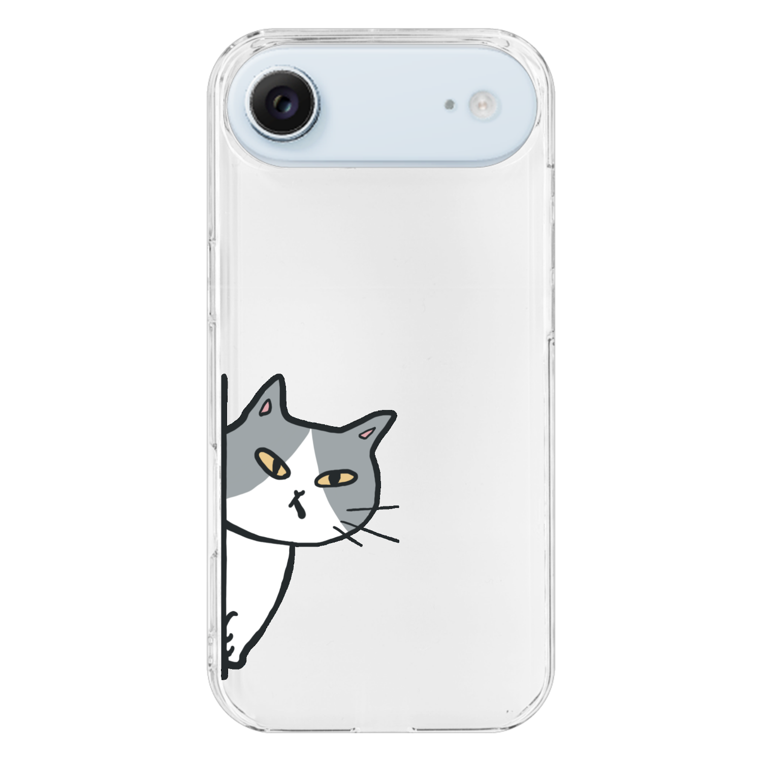 のぞき見ねこ iPhone17 Air (透明)(ハードケース)