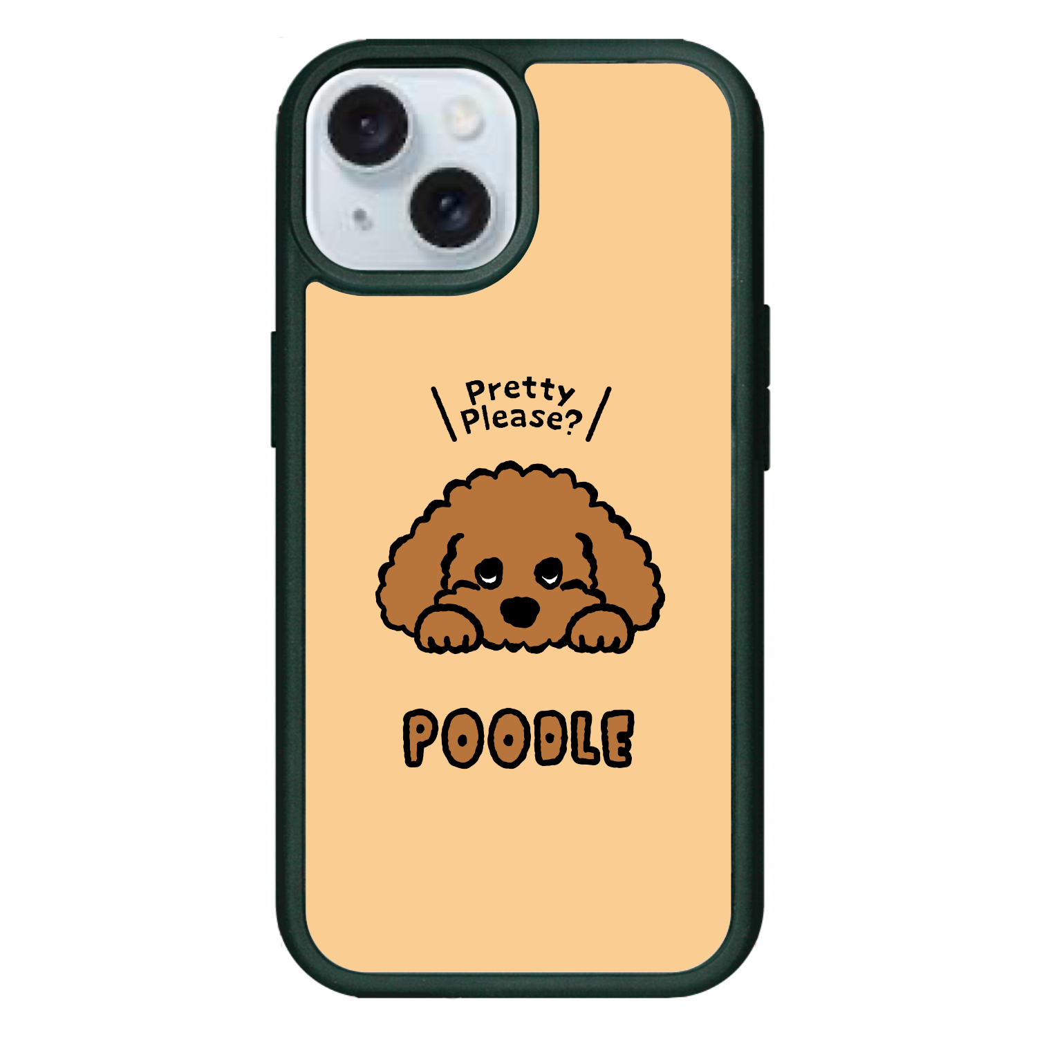 プードルのおねだり顔 iPhone15 プリントパネルラバーケース