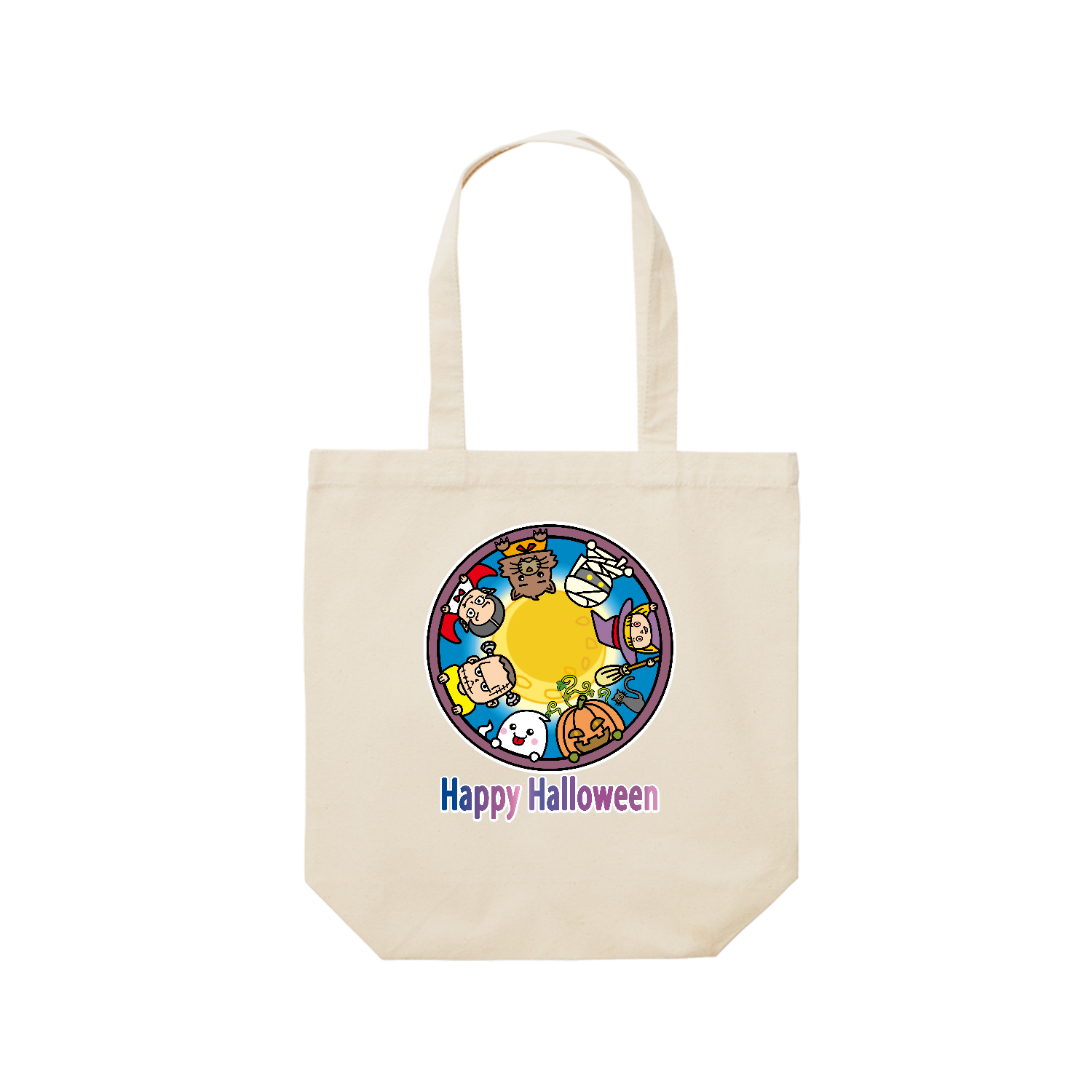 ハッピーハロウィン / ベイビーモンスターズ レギュラーキャンバストートバッグ(M) (フルカラー転写プリント)