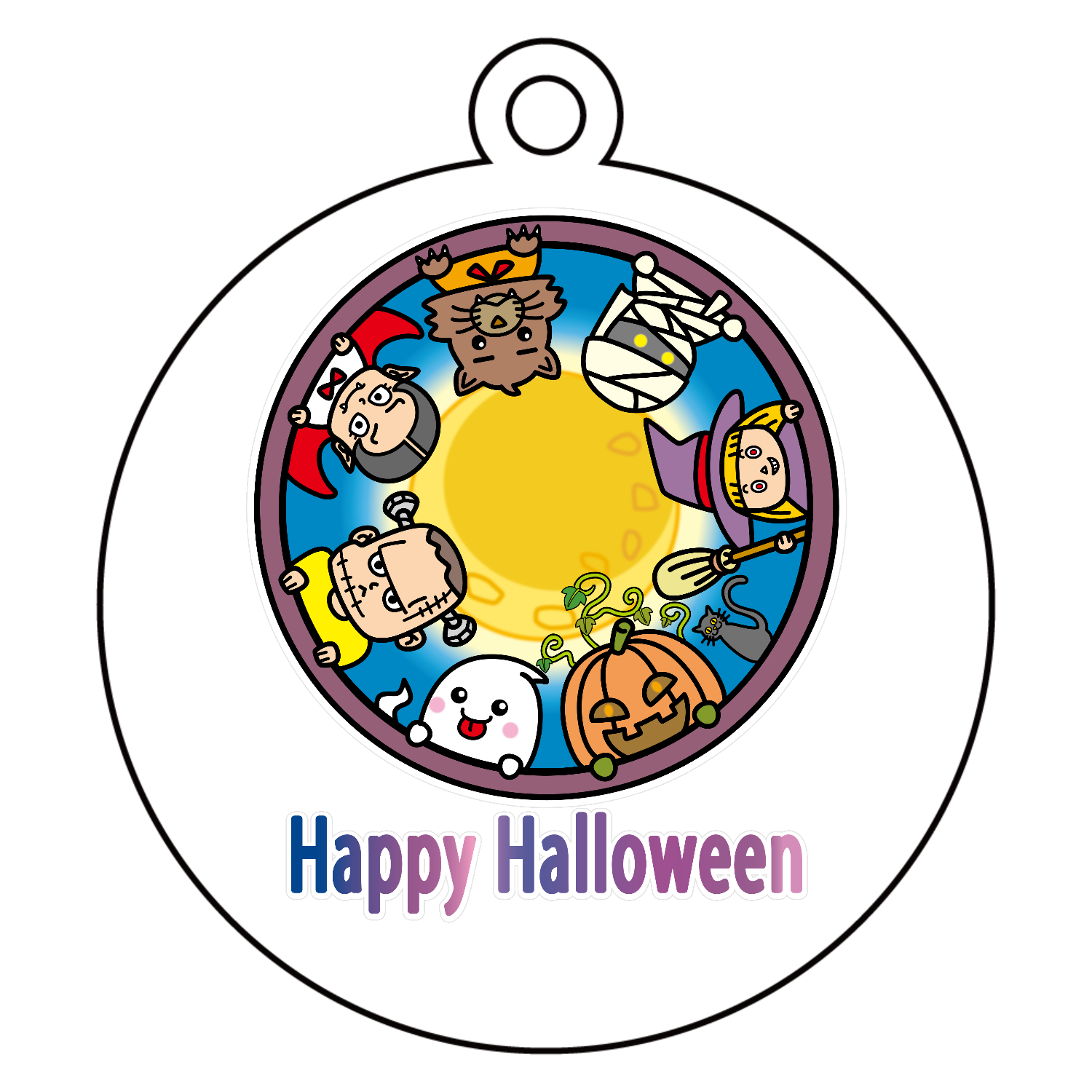 ハッピーハロウィン / ベイビーモンスターズ アクリルキーホルダー　丸型 (6cm)