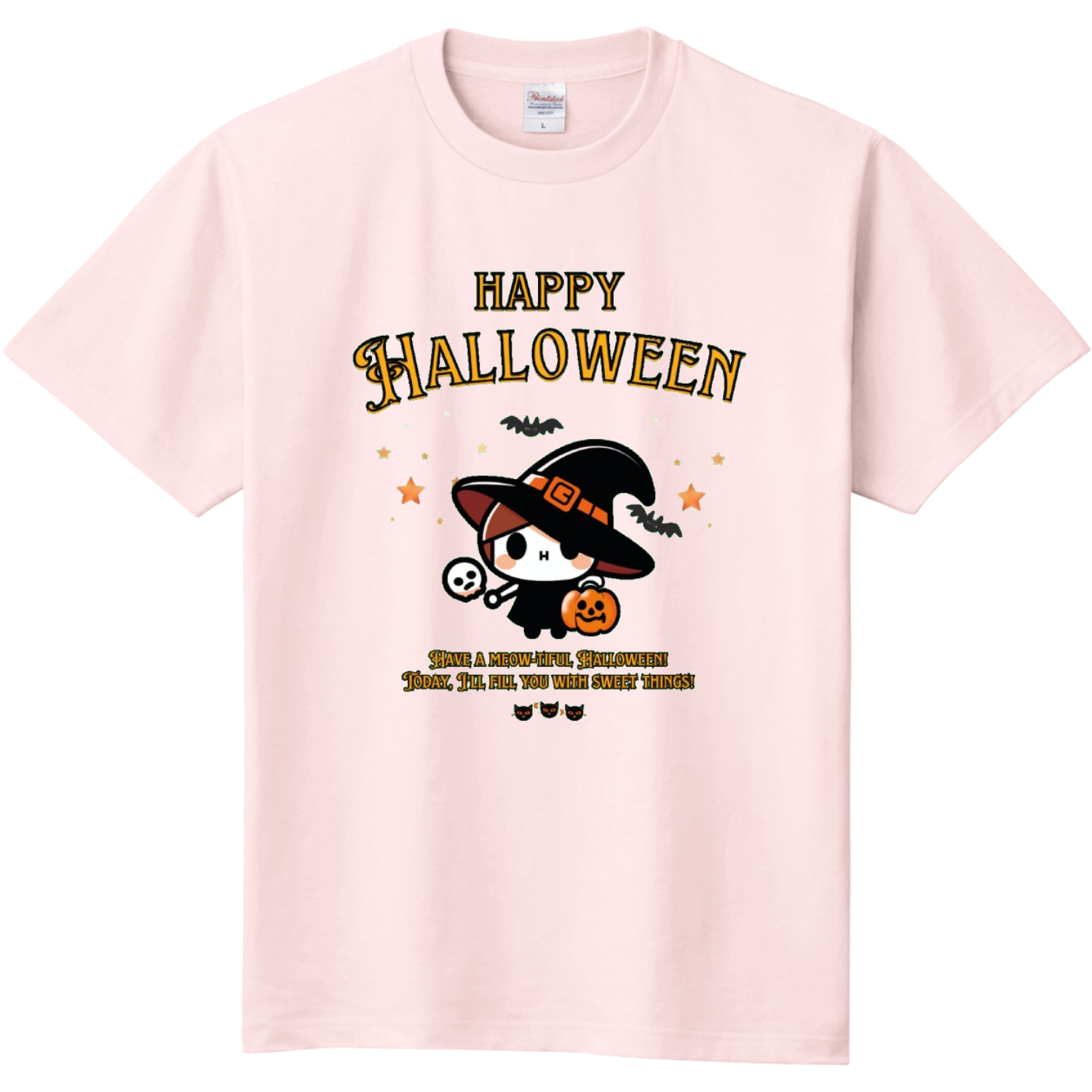 Halloween☆ニャン yellow 定番Ｔシャツ