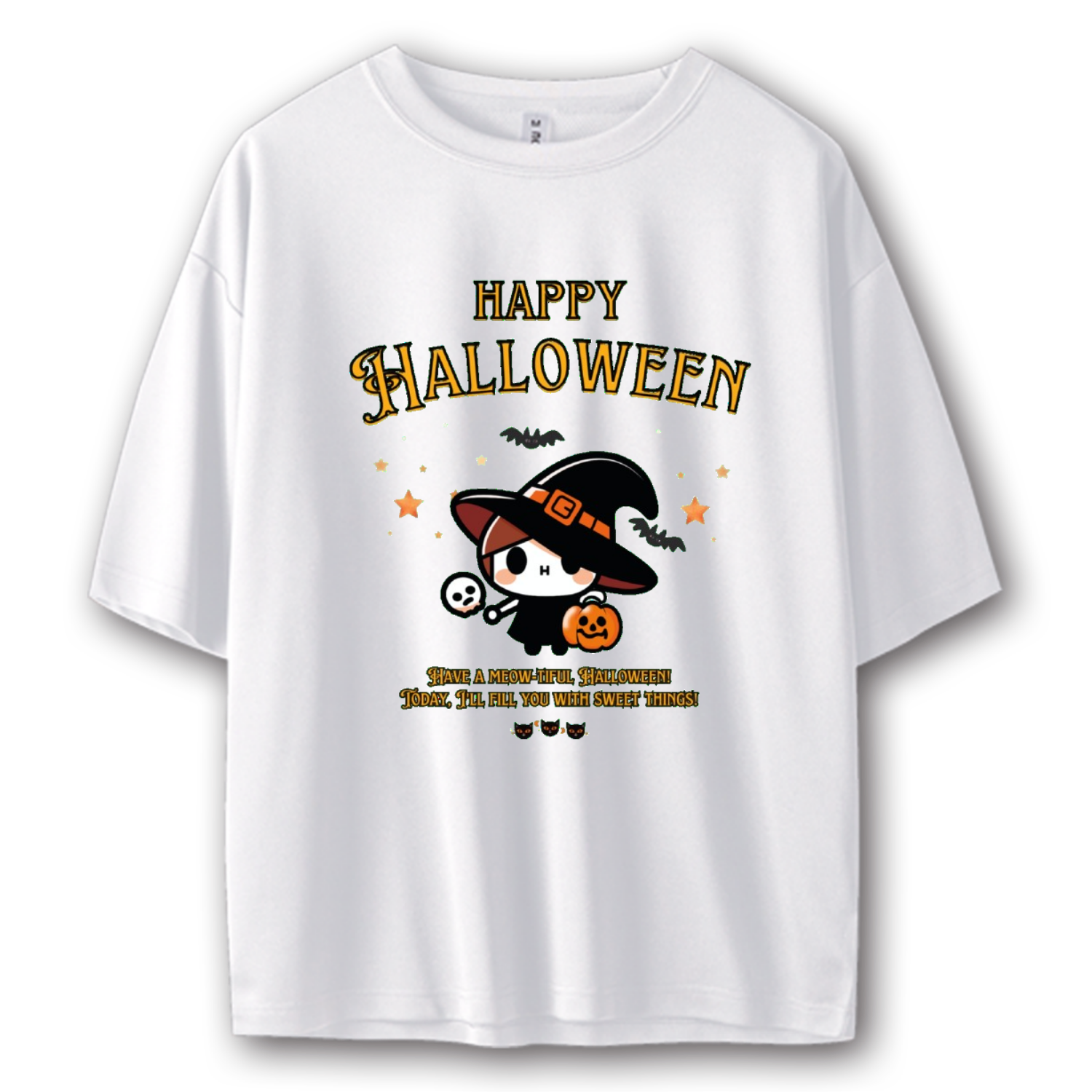 Halloween☆ニャン yellow ストリートＴシャツ