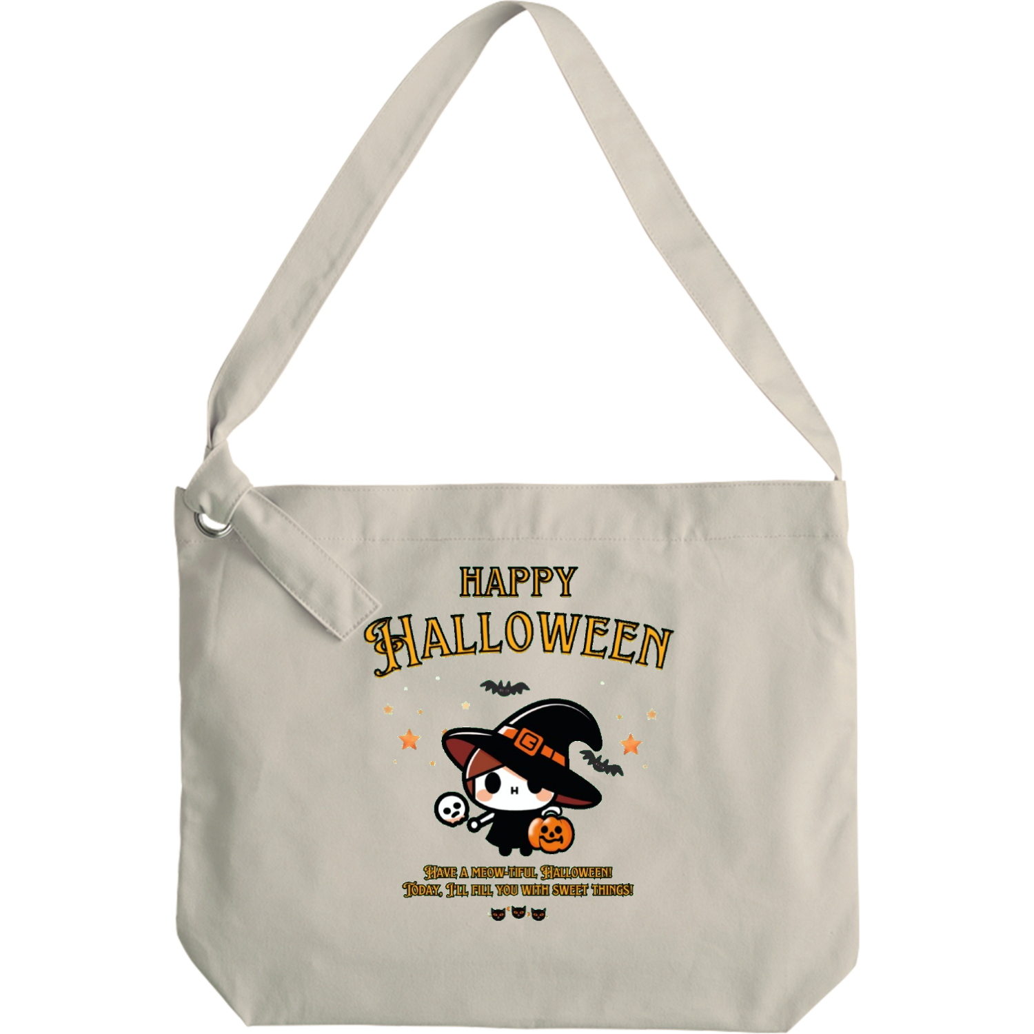 Halloween☆ニャン yellow クラフトリングショルダーバッグ