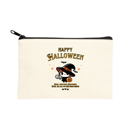 Halloween☆ニャン yellow キャンバスポーチ（S）