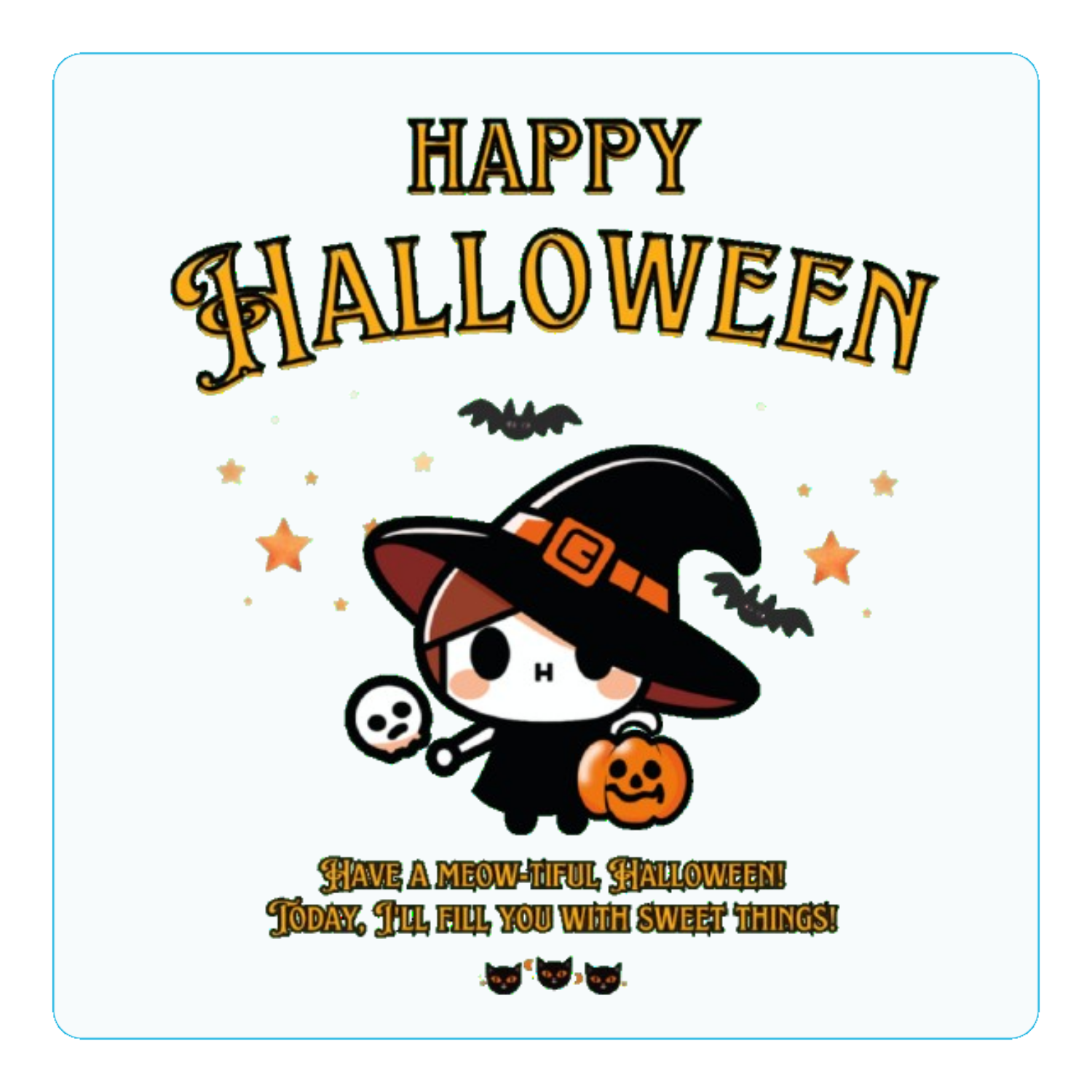 Halloween☆ニャン yellow アクリルコースター（四角）