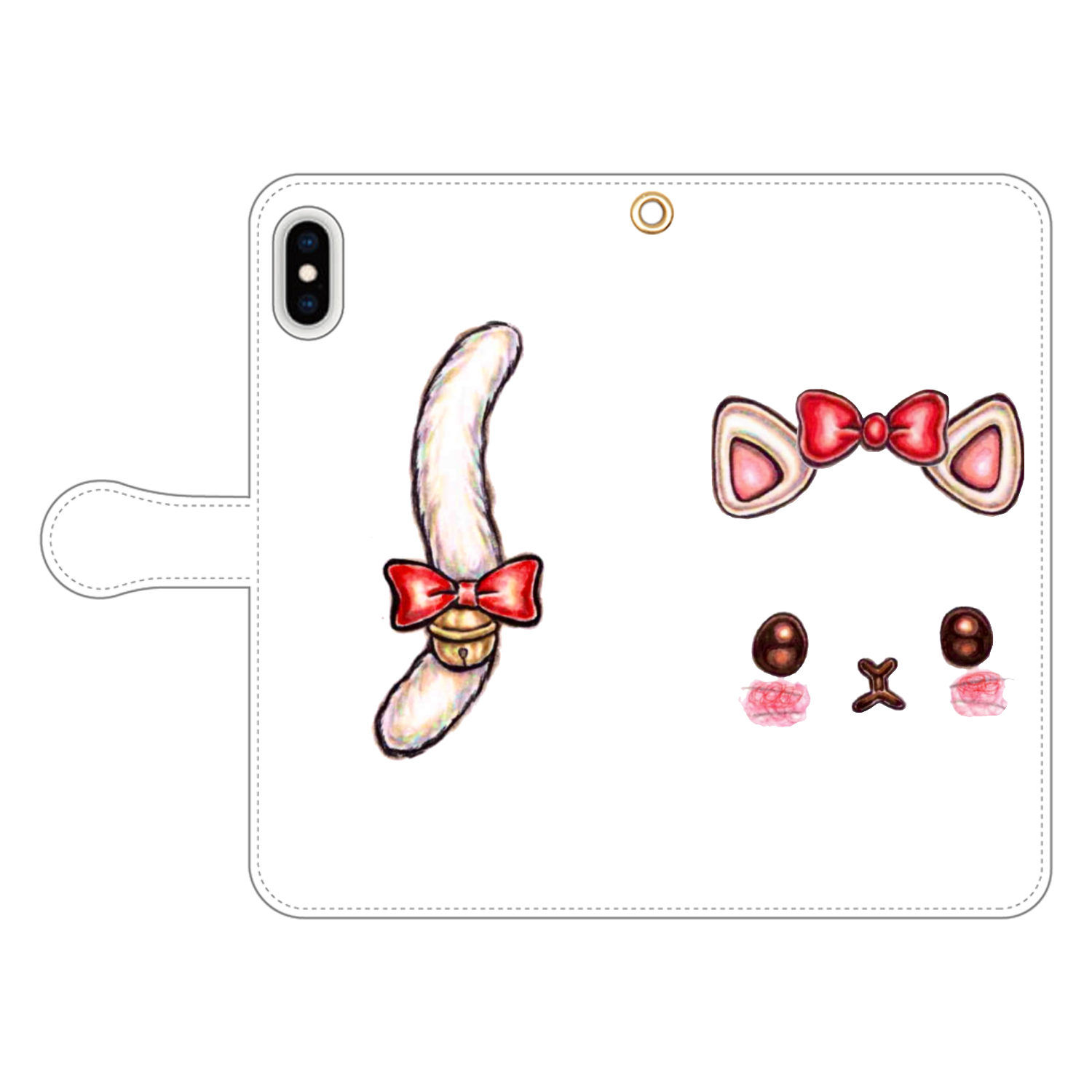 限りなく顔面ネコちゃん iPhone Xs MAX 手帳型スマホケース