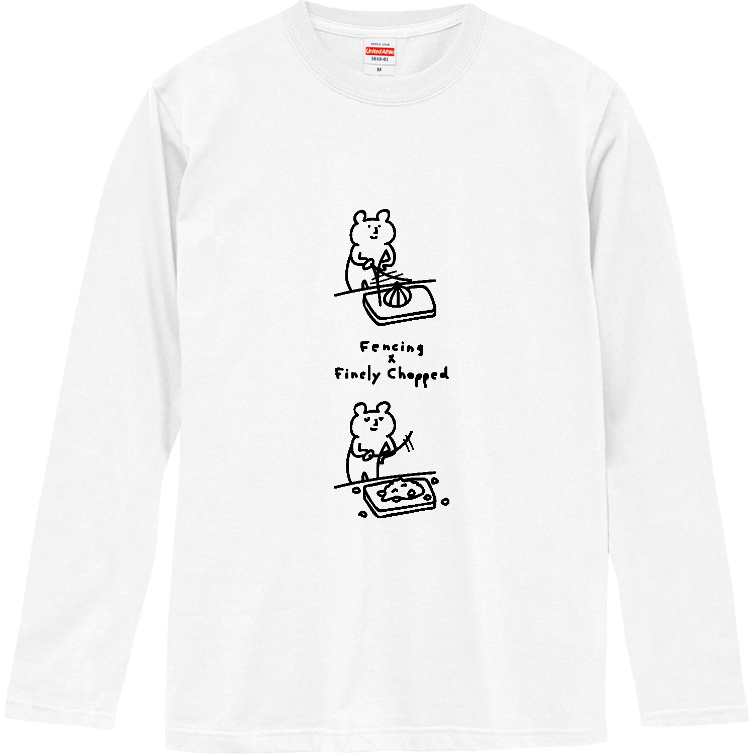 フェンシング　玉ねぎをみじん切り ロングスリーブTシャツ